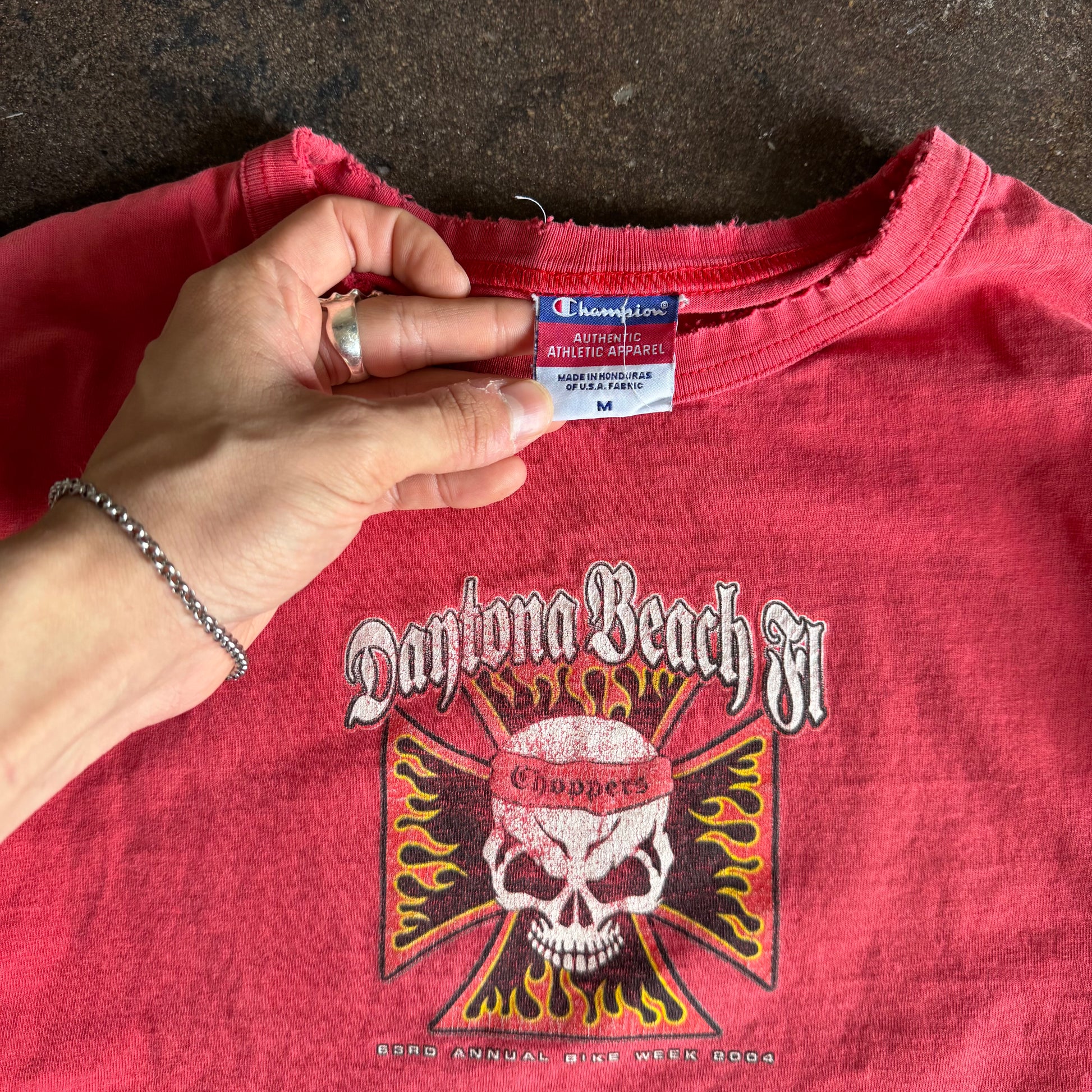 Y2K Daytona Choppers Bike Week Flame Emblem Tee (M)