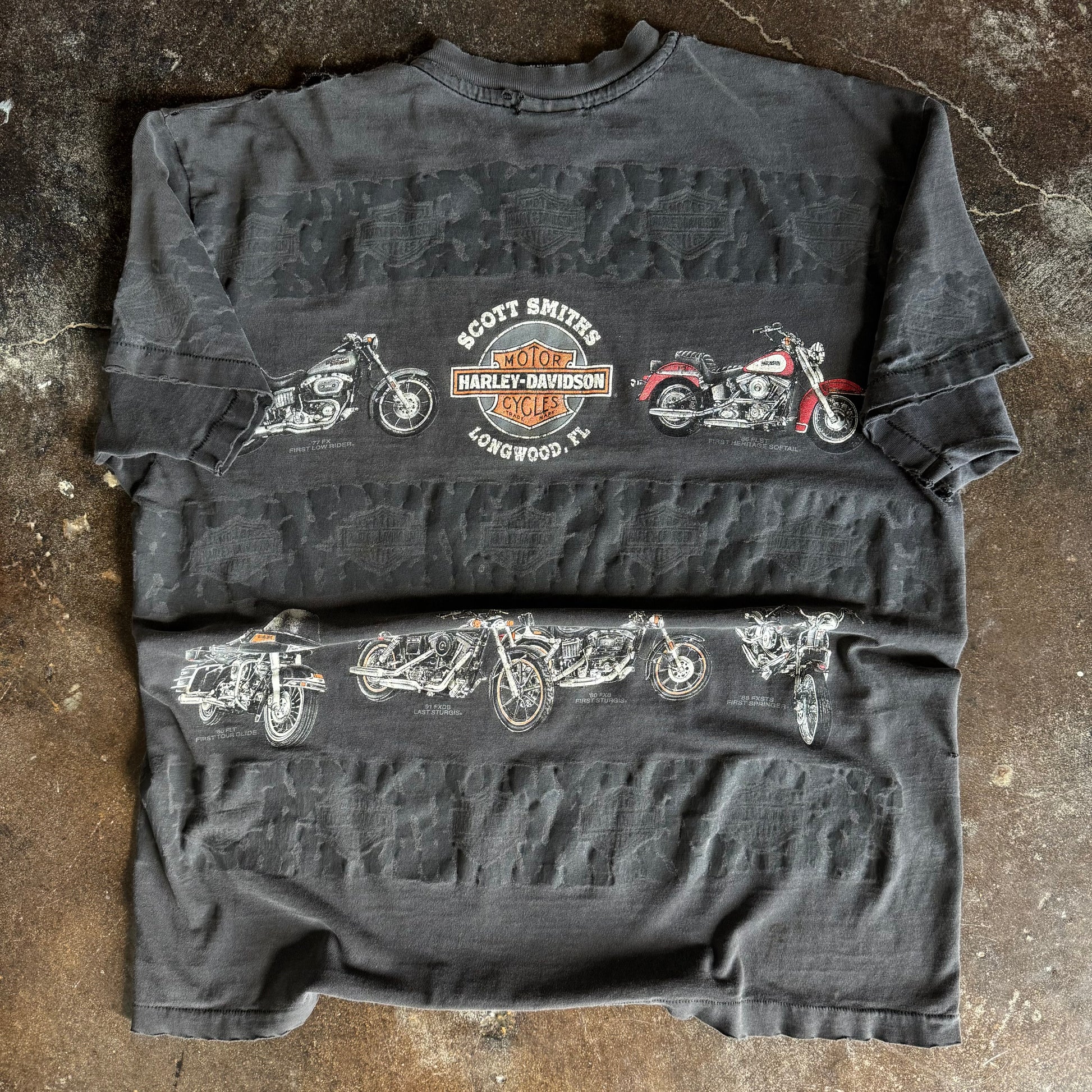 90’s Harley Faded & Distressed 90th AOP Tee (XL)