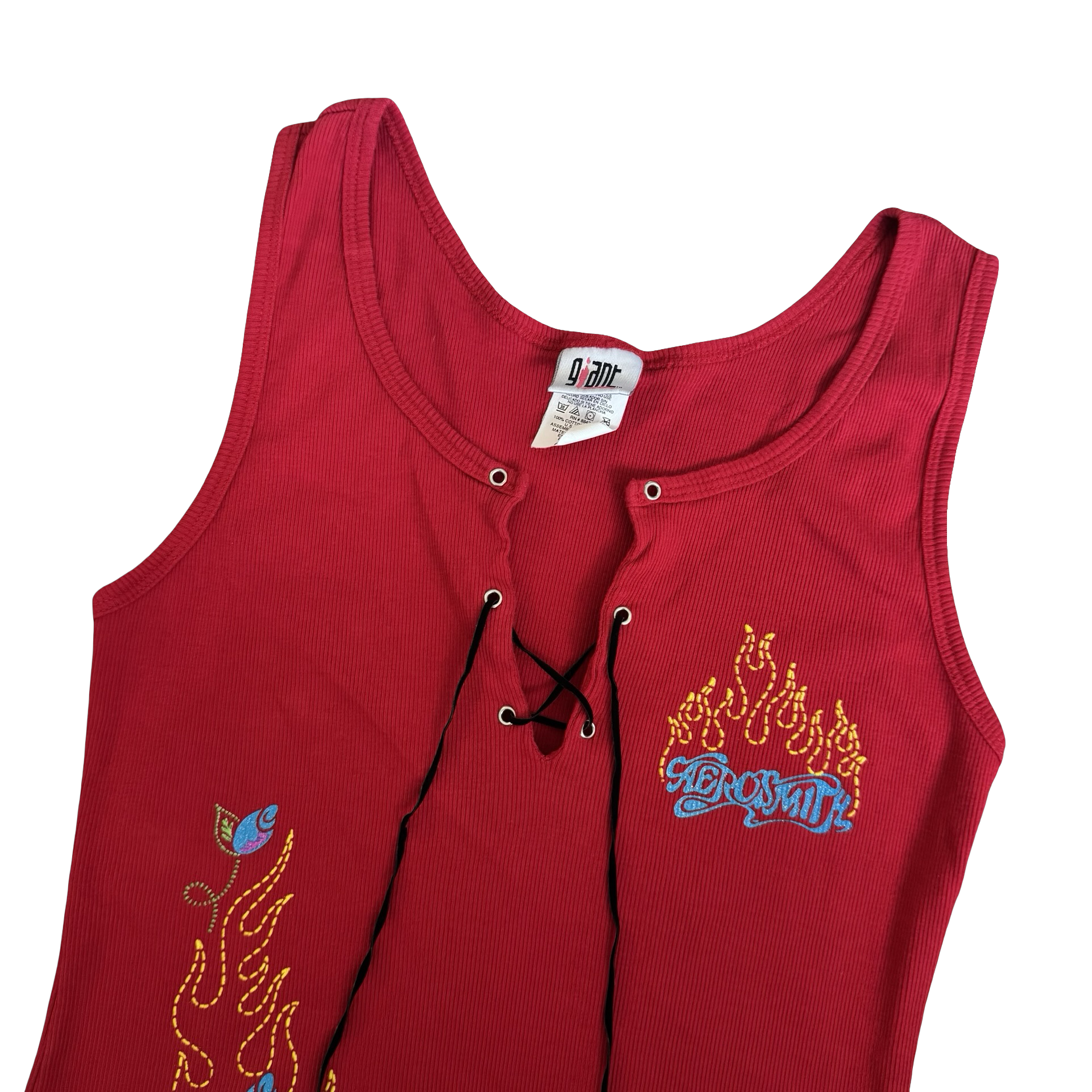 Y2K Aerosmith Band Women’s Tank Lace Top Size S