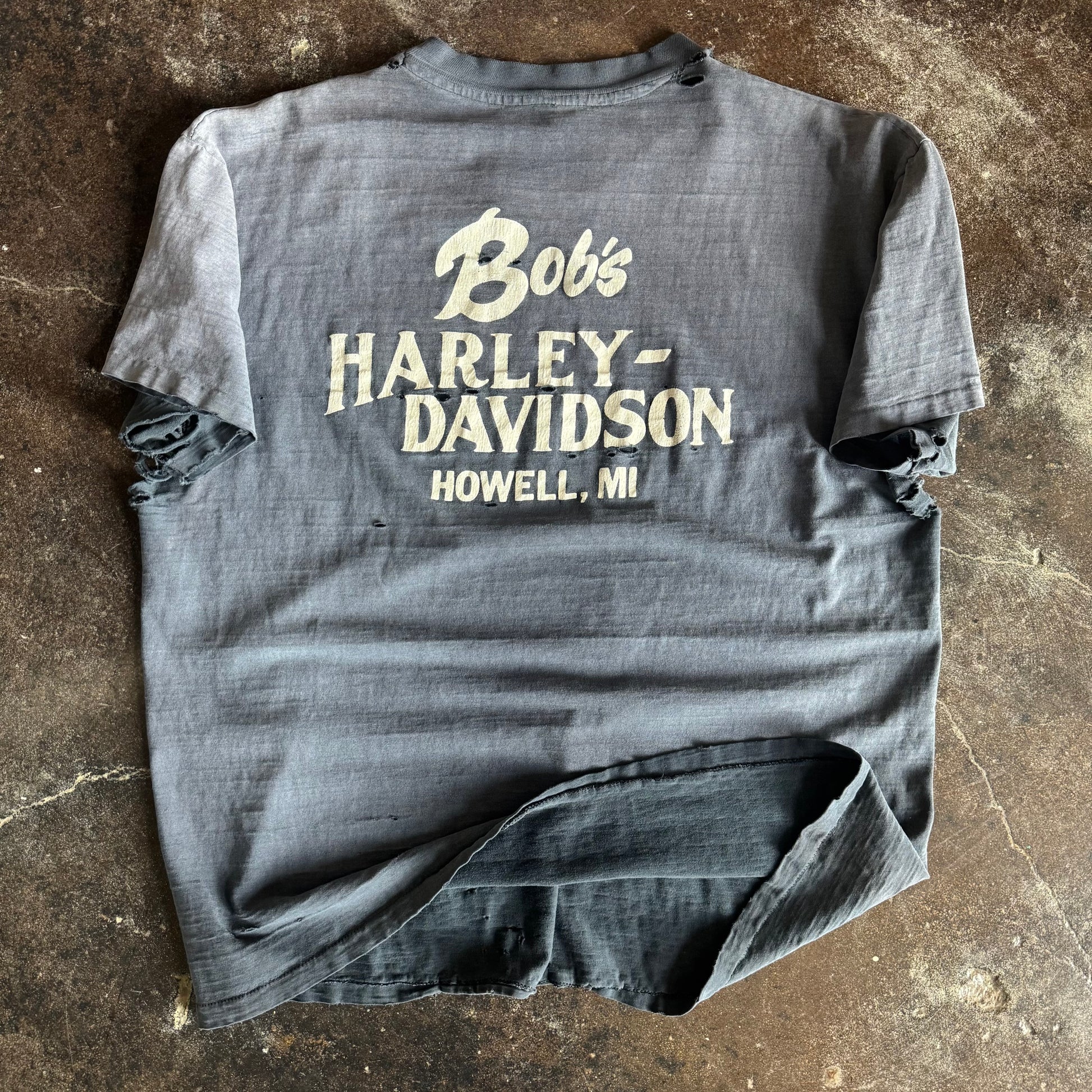 80’s Harley 75 Year Emblem Sun Faded Tee (XL)