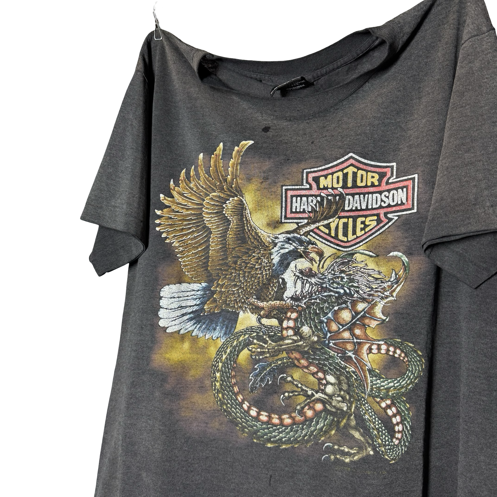 80’s Harley Eagle vs. Dragon Emblem Tee Size L