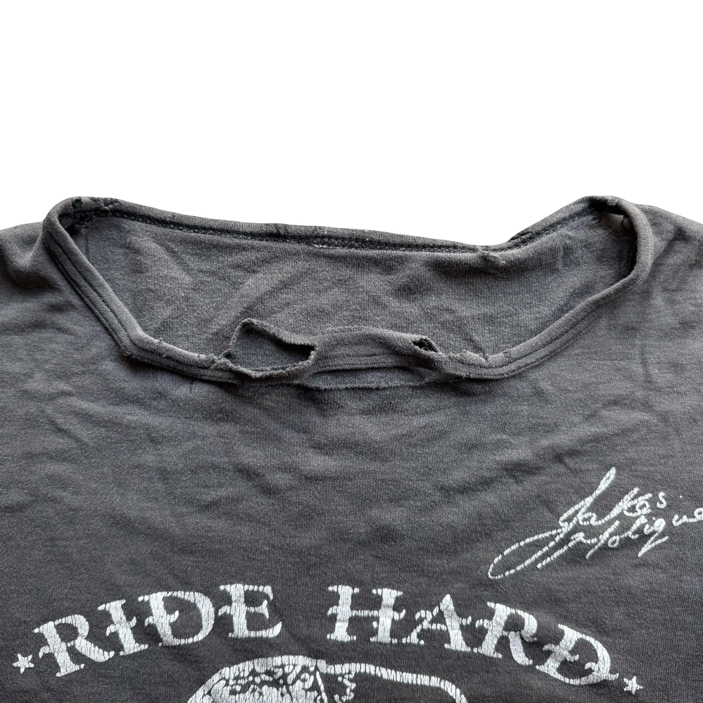 80’s Ride Hard Die Free England Distressed Tee Size M