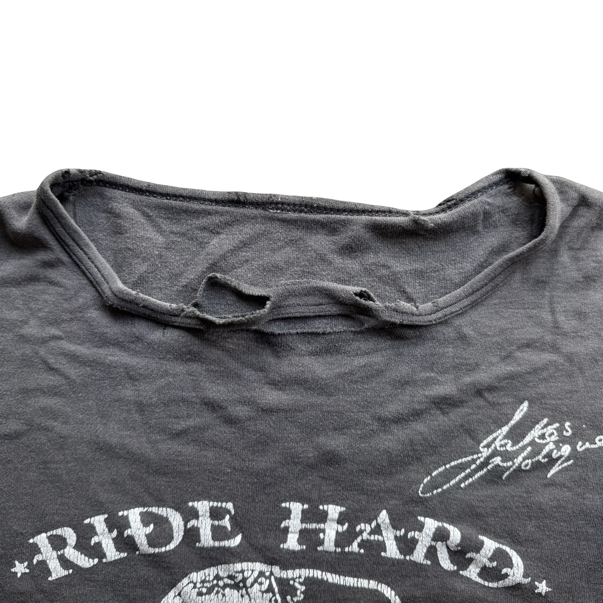 80’s Ride Hard Die Free England Distressed Tee Size M