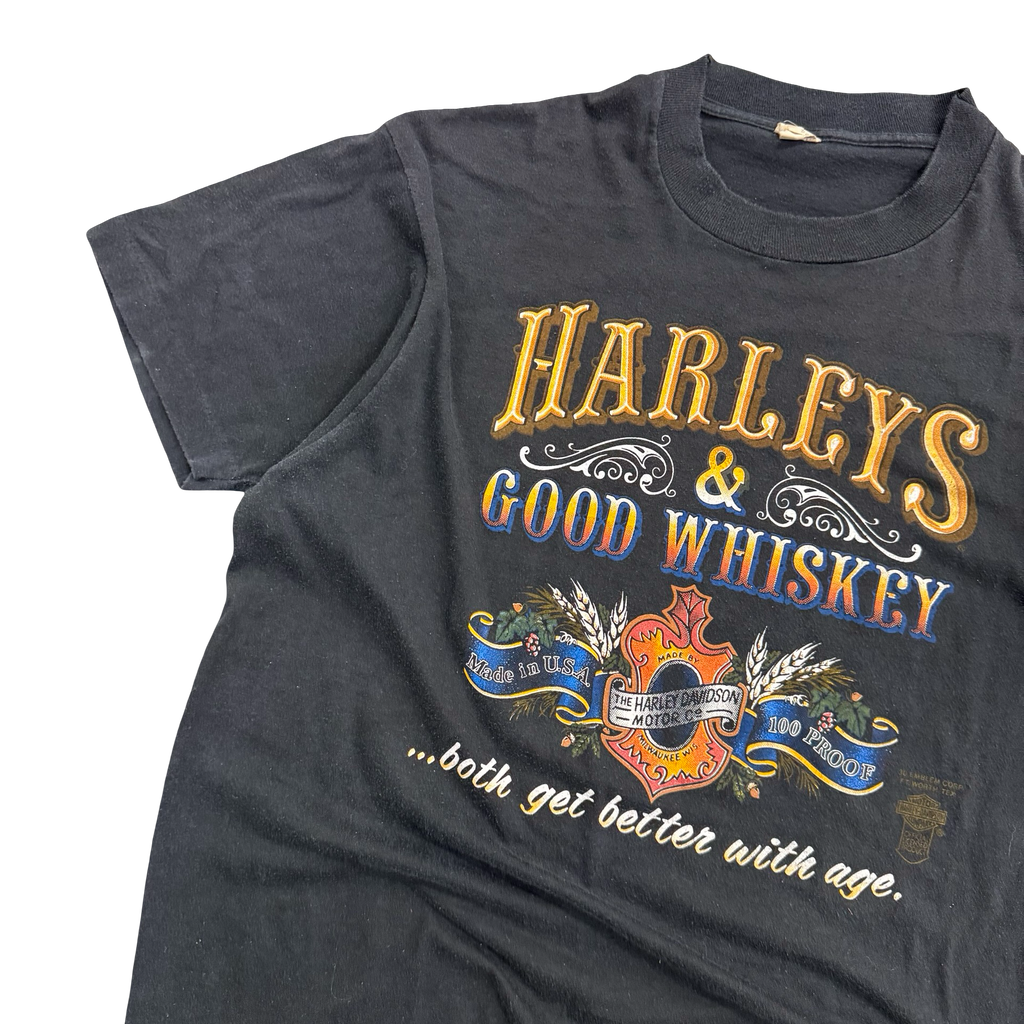 80’s Harley’s & Good Whiskey 3D Emblem Tee Size XL