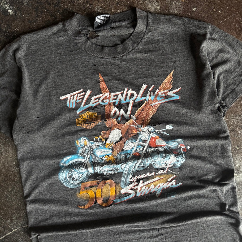 90’s Harley 3D Emblem Thrashed Tee (L)