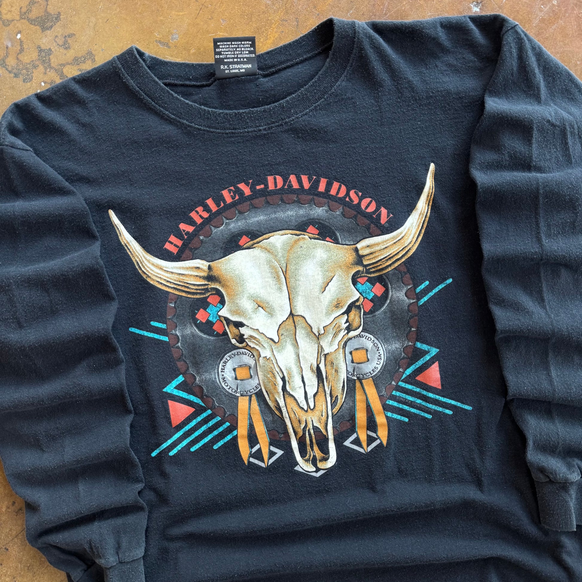 90’s Harley Native American Aztec Bull Longsleeve (XL)