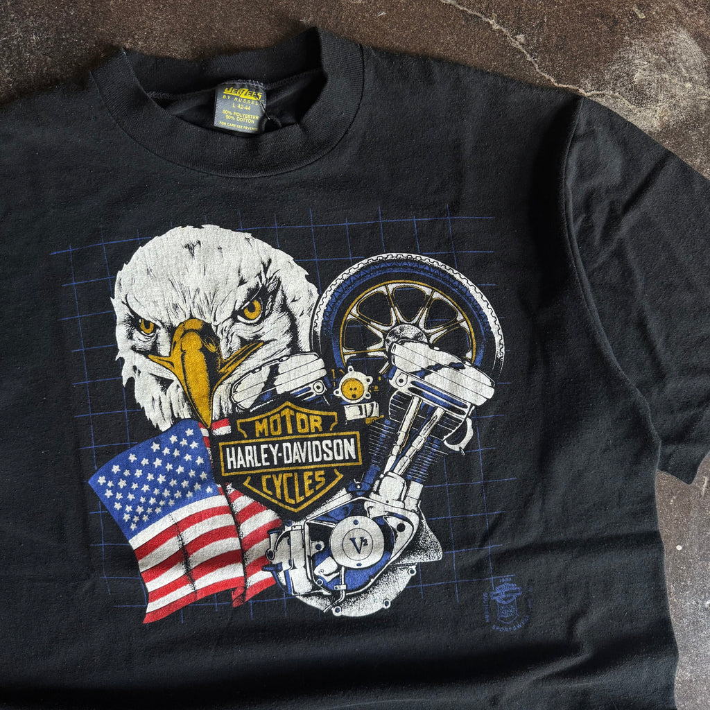 80’s Harley Engine & Eagle Newport Tee (L)