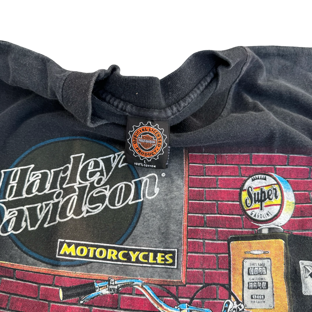 90’s Harley Davidson Gas Pump Big Emblem Tee Size L