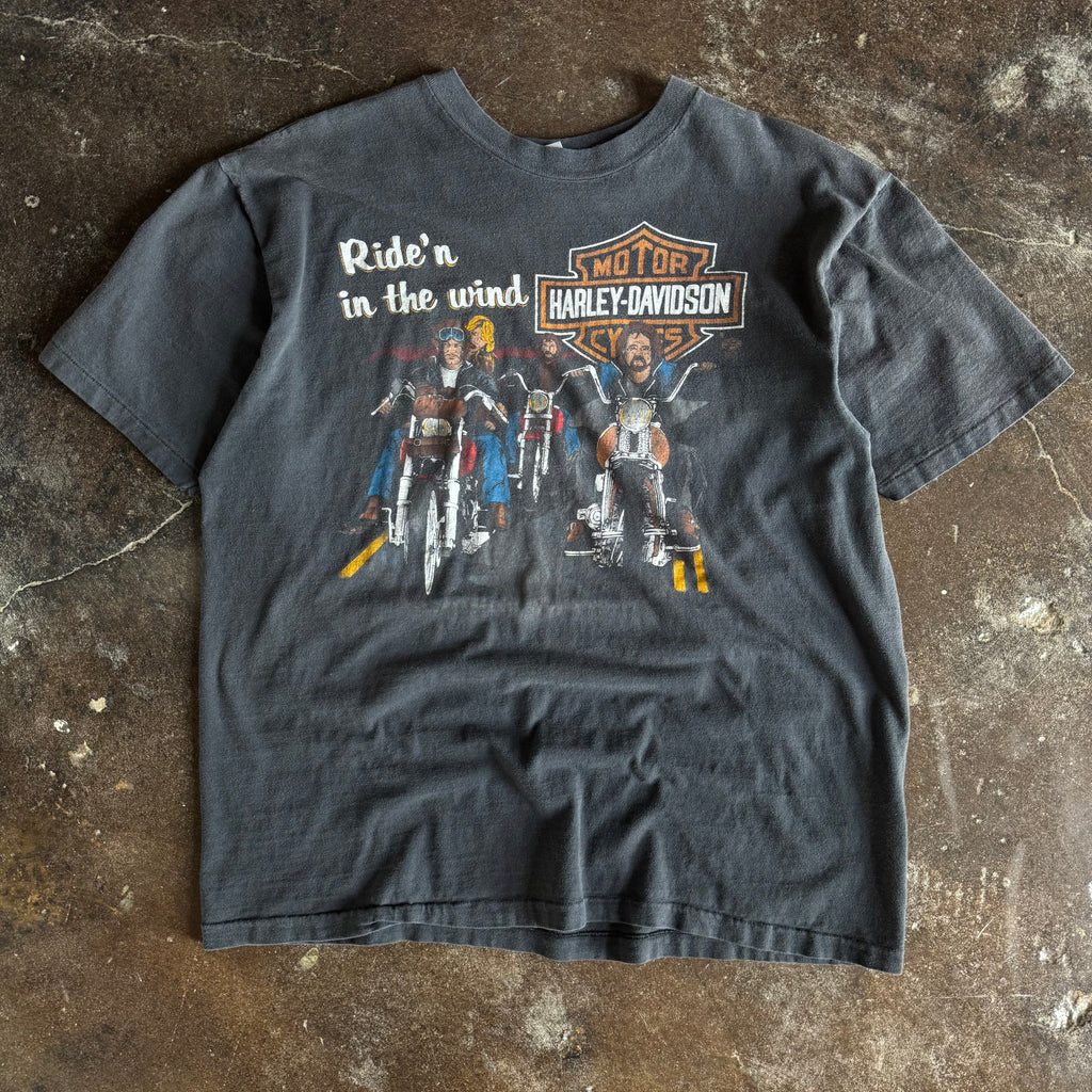 80’s Harley “Ride’n In The Wind” Sun Faded Tee (XL)