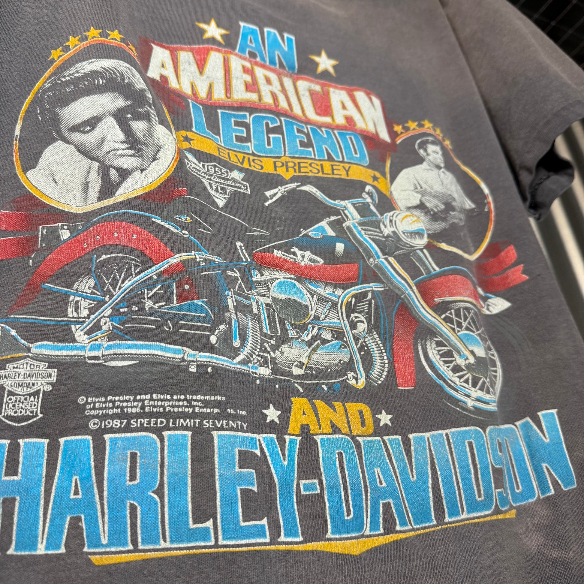 80’s Harley American Legend Elvis Sun Faded Tee Size XL