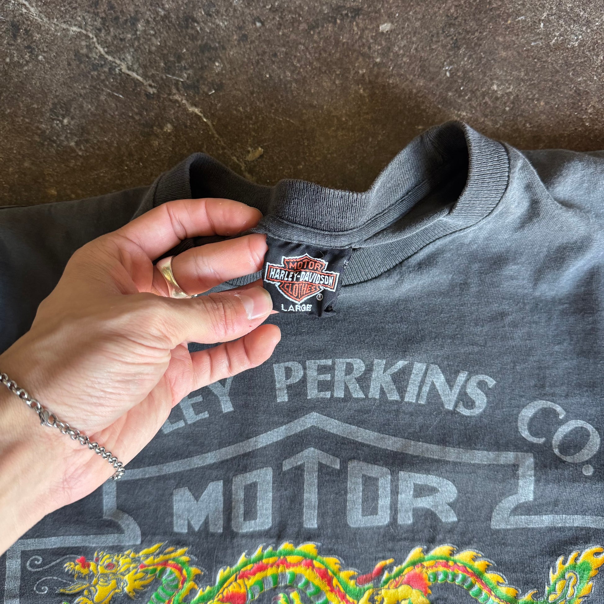 Dragon of the West Dudley Perkins Harley Grail Tee (L)