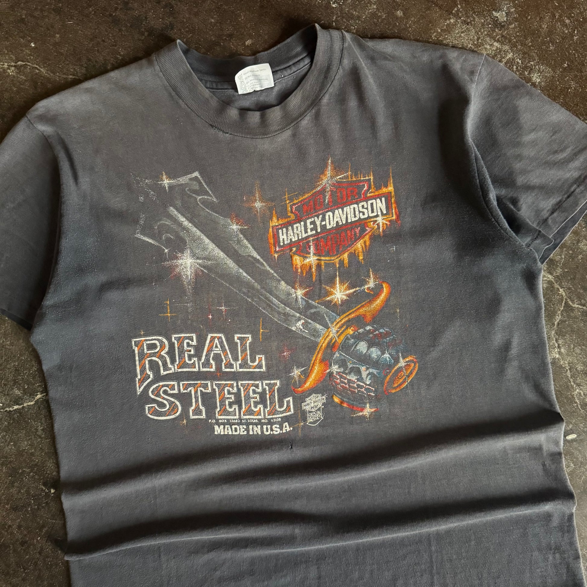 80’s Harley Real Steal Sun Faded Iowa Tee (L)