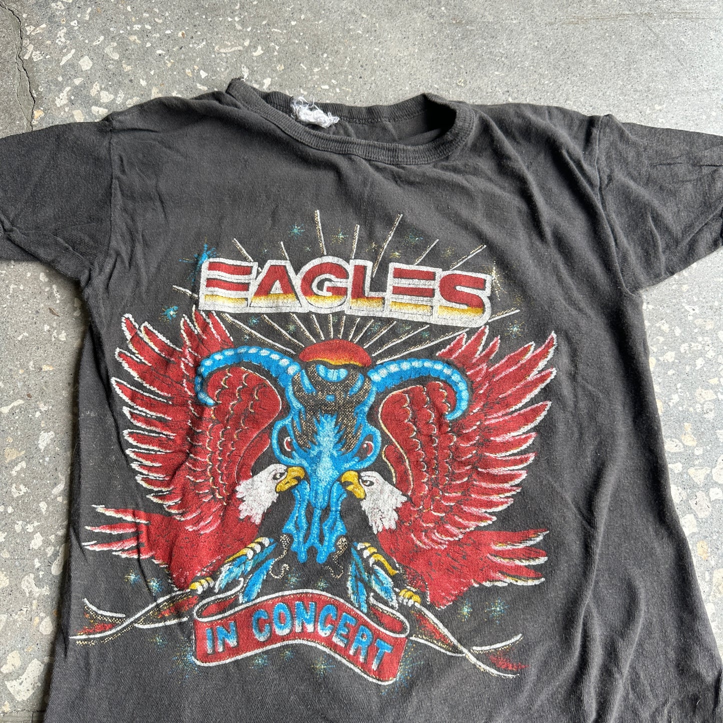 80s Eagles Band Tour Tee Parking Lot Boot Jimmy Buffet (Minimal-Wear)