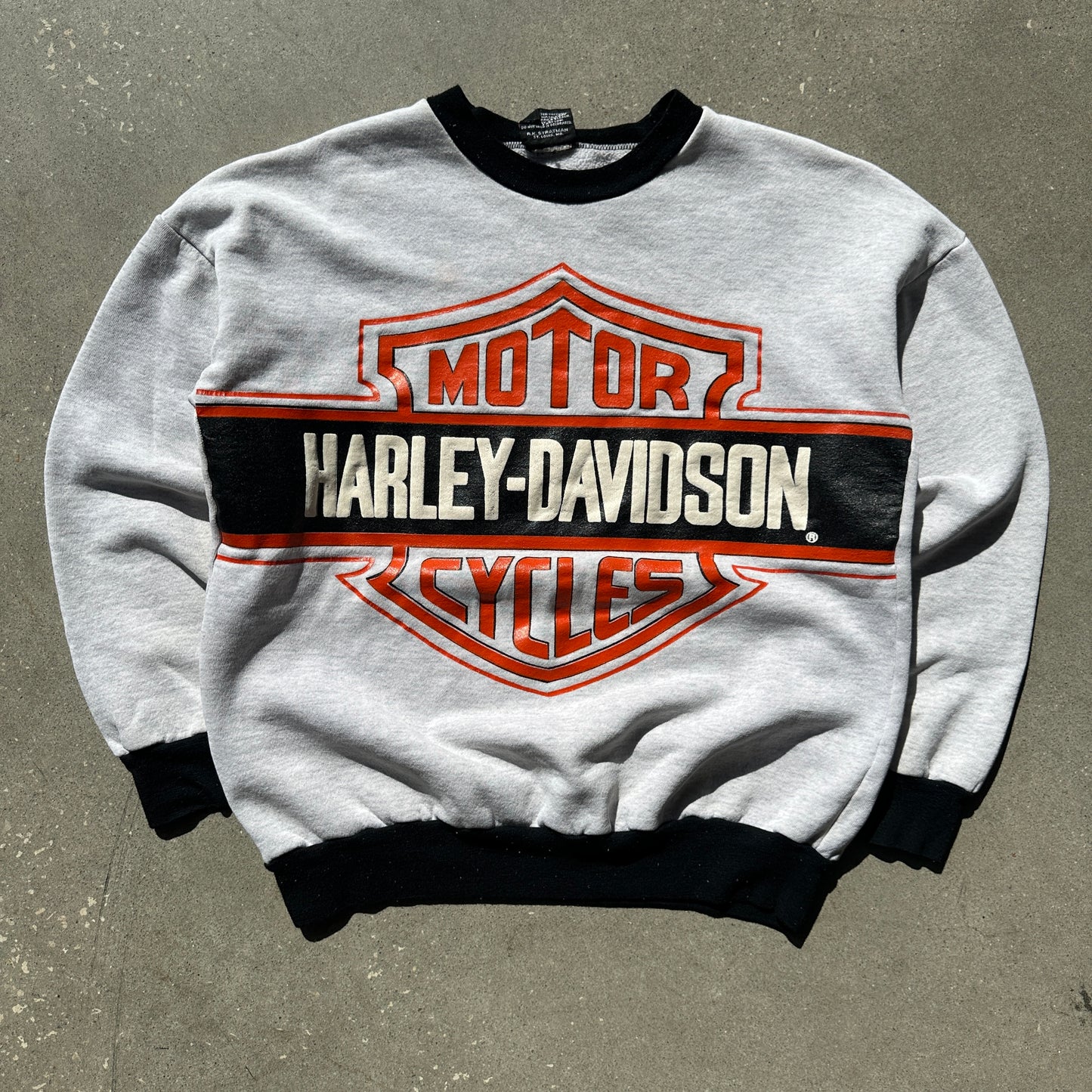 80s Harley Big Emblem Crewneck Sweatshirt (Minimal-Wear)