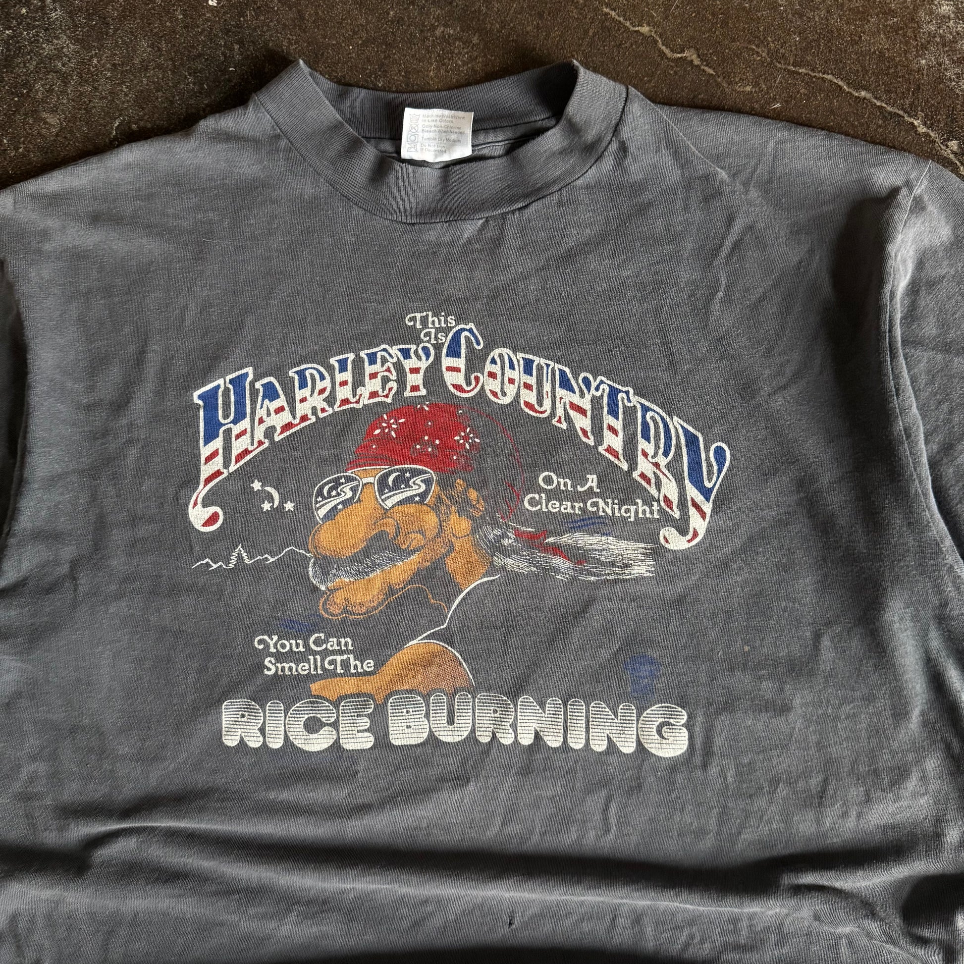 80’s Harley Country Rice Burning Sun Faded Tee (XL)