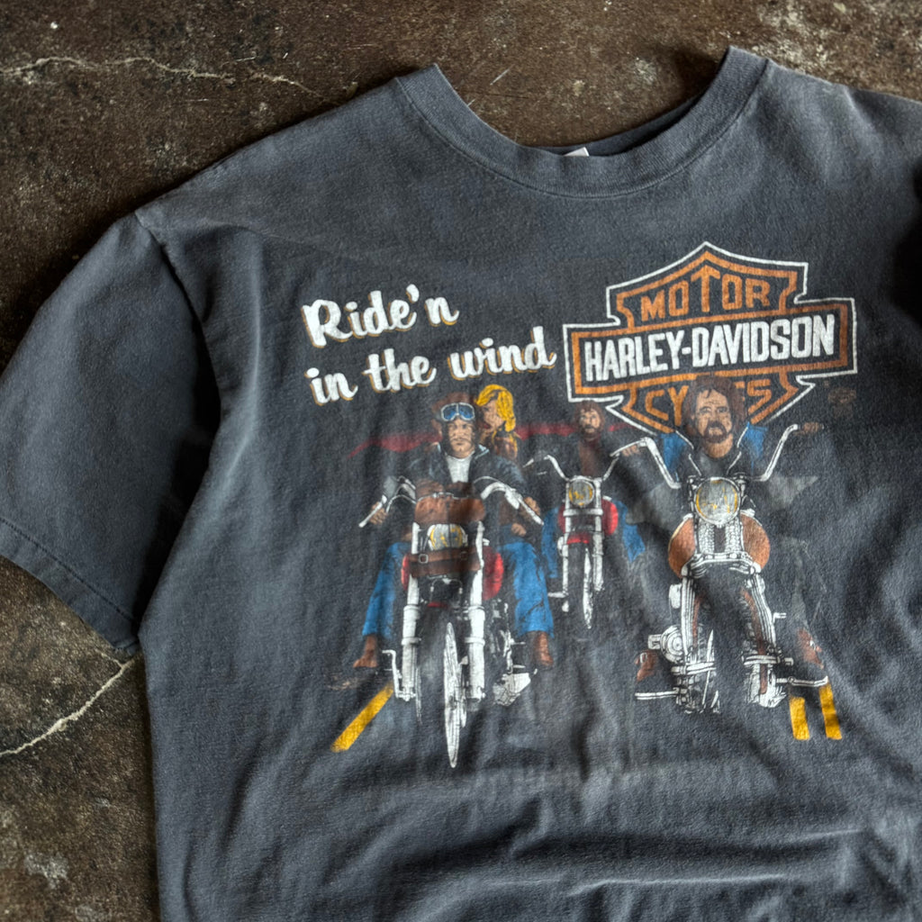 80’s Harley “Ride’n In The Wind” Sun Faded Tee (XL)