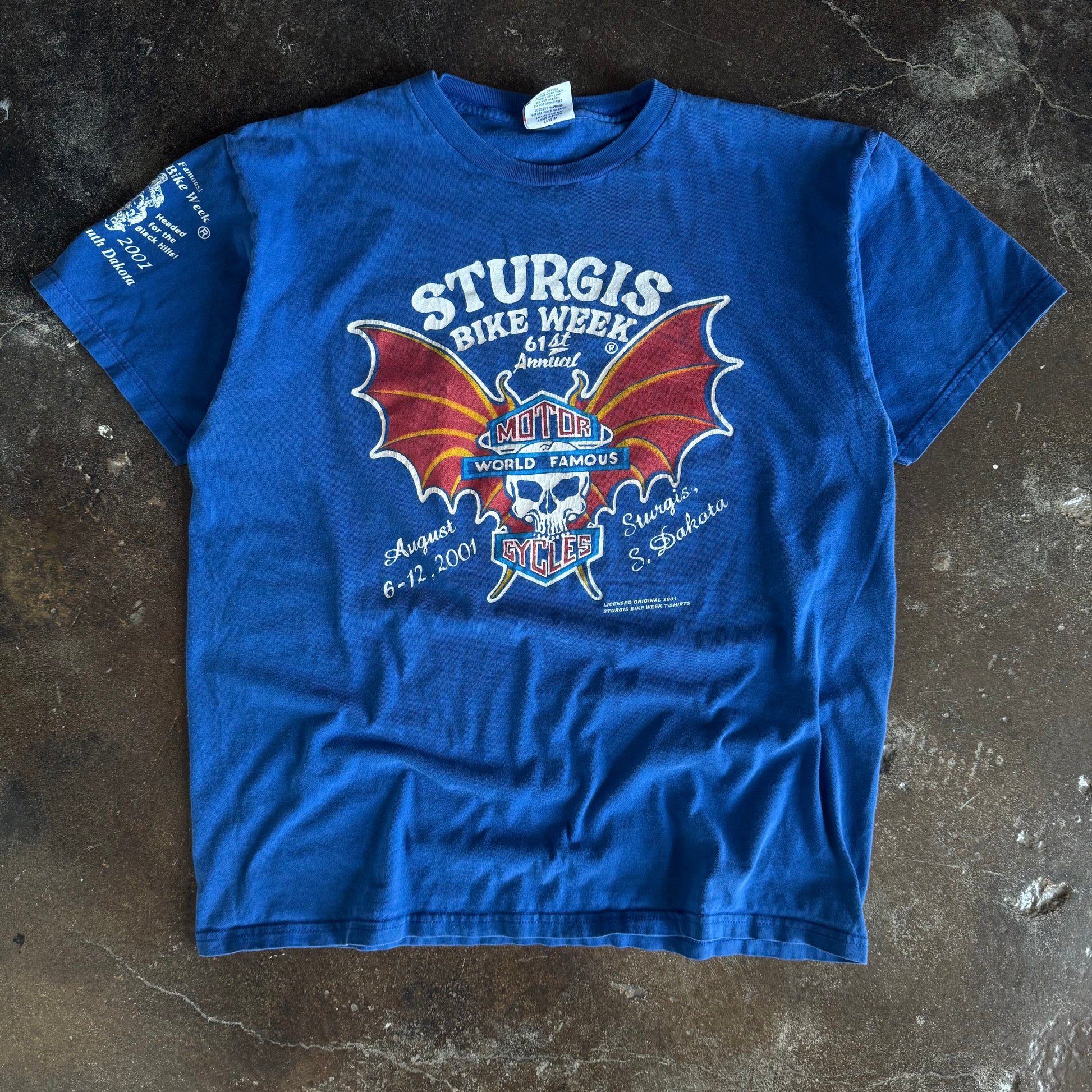 ‘01 Sturgis Bat Skull Biker Tee (XL)