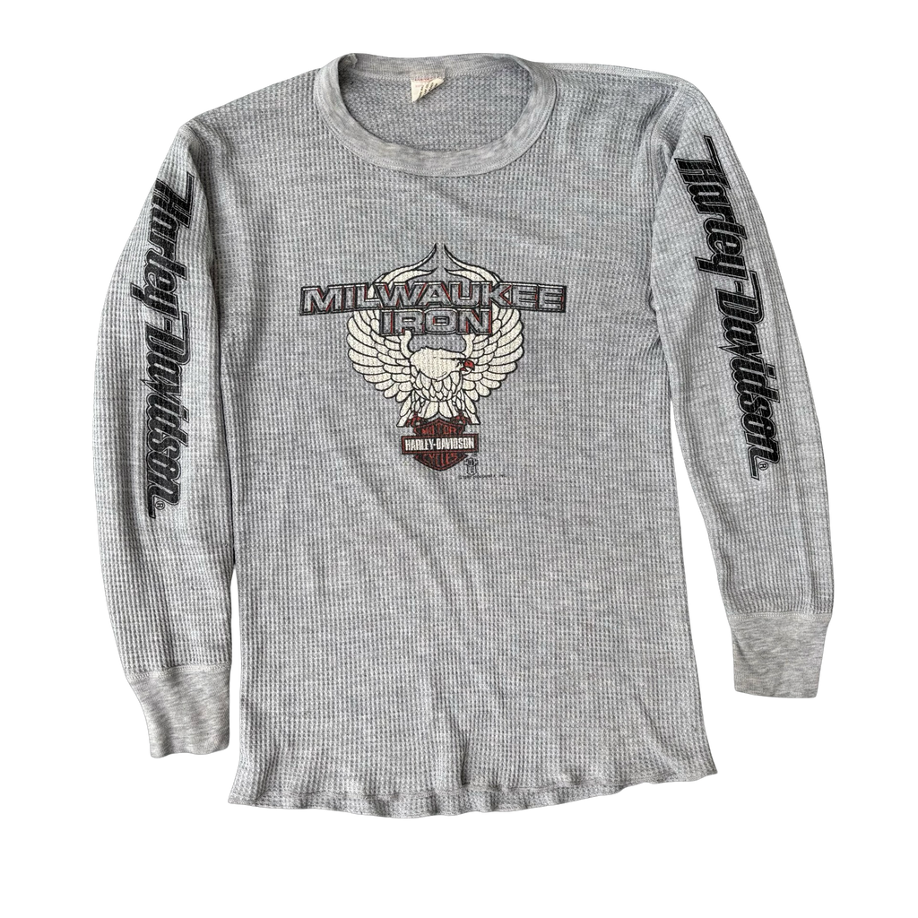 80’s Harley Milwaukee Iron Pleasant Gap Thermal Tee Size XL