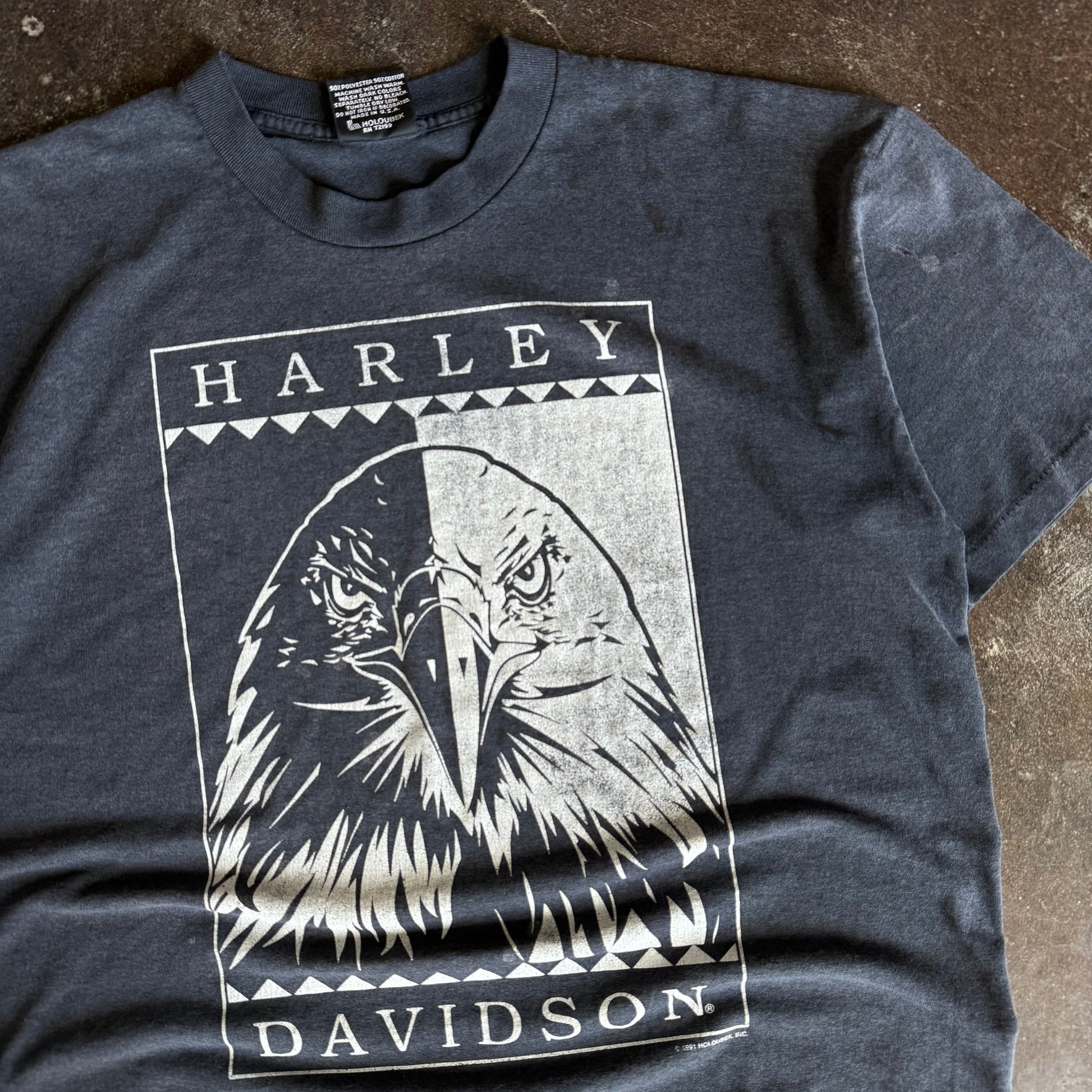 90’s Harley Davidson Eagle Portrait Distressed Tee (XL)