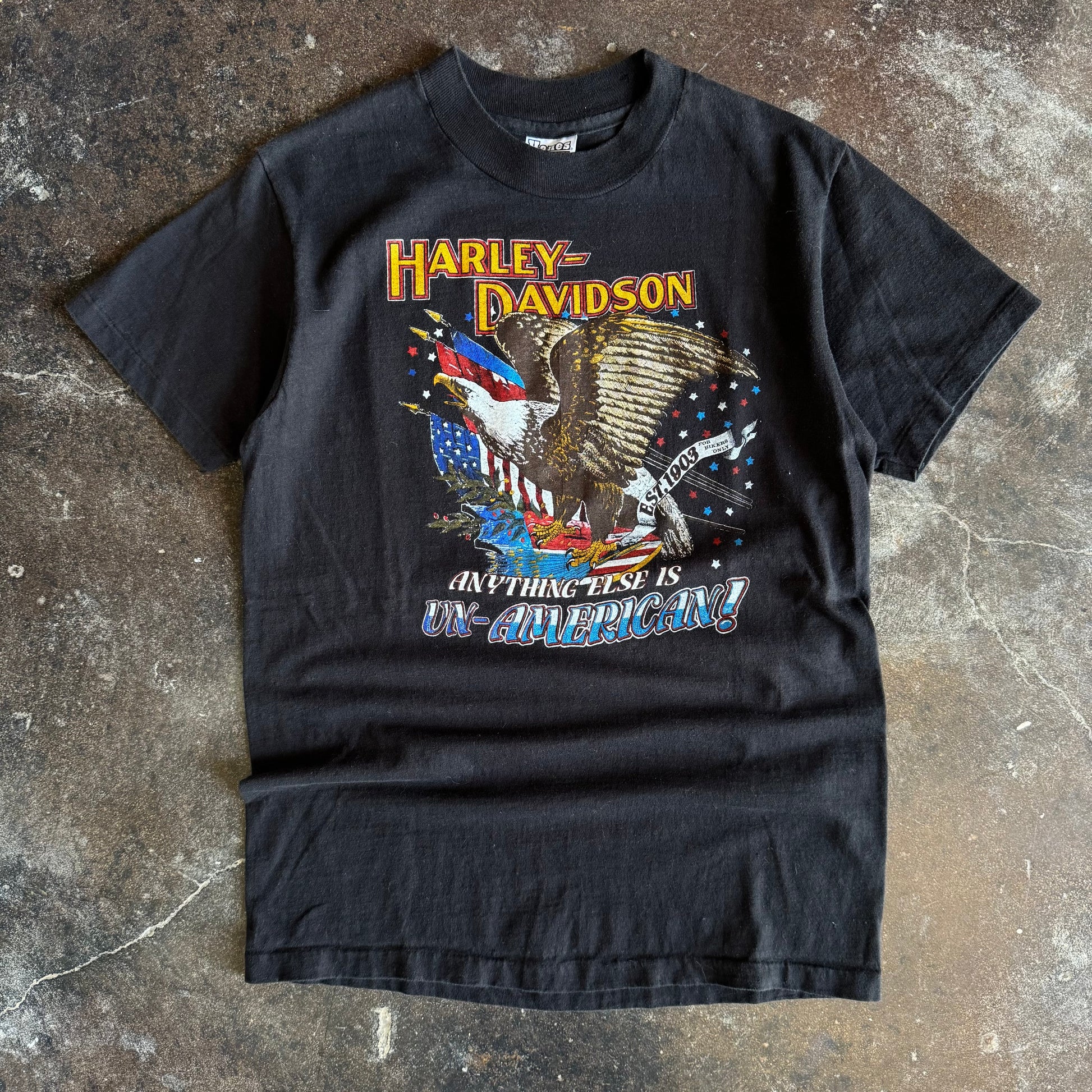 Vintage 1980s Harley-Davidson Anything Else Is Un-American patriotic biker t-shirt