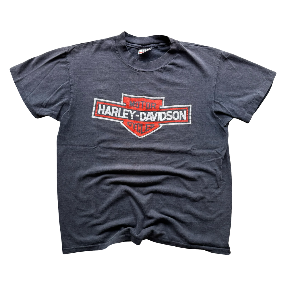 80’s Harley Davidson Sun Faded Logo NYC Tee Size L
