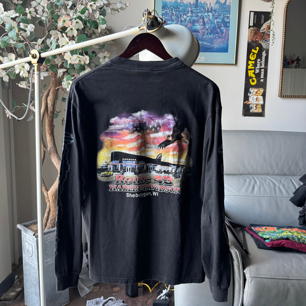 Y2K Harley Lightning “Make Some Noise” Longsleeve Tee Size L