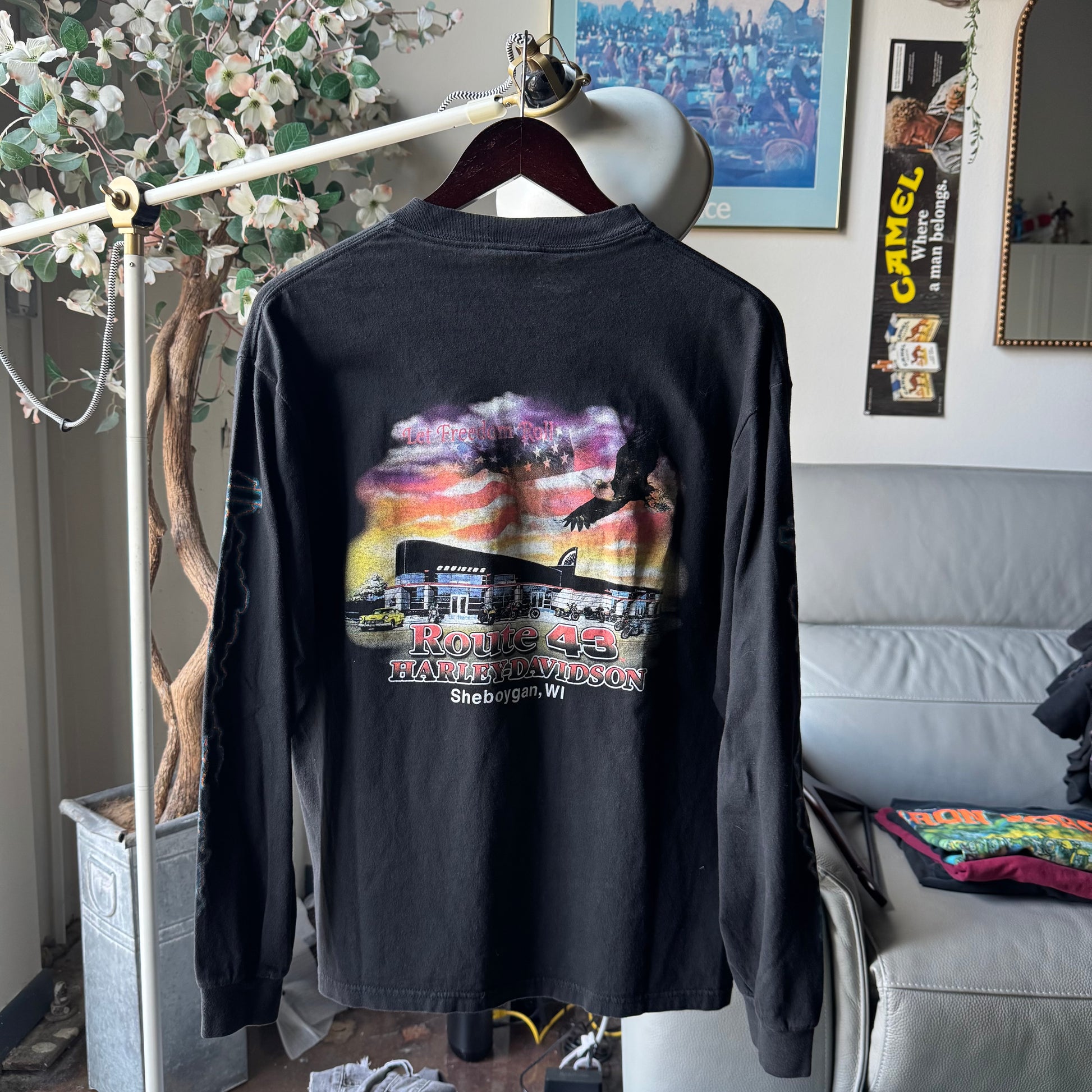 Y2K Harley Lightning “Make Some Noise” Longsleeve Tee Size L