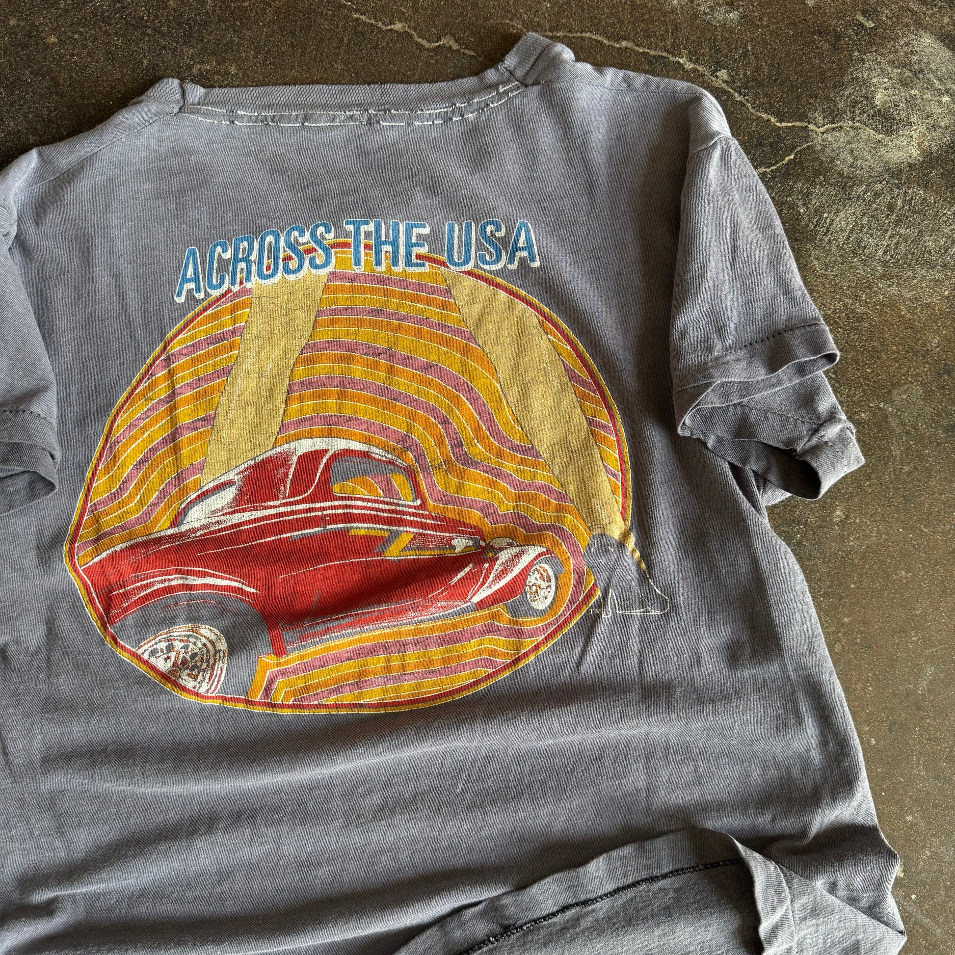 Back view of vintage ZZ Top Eliminator sun faded t-shirt