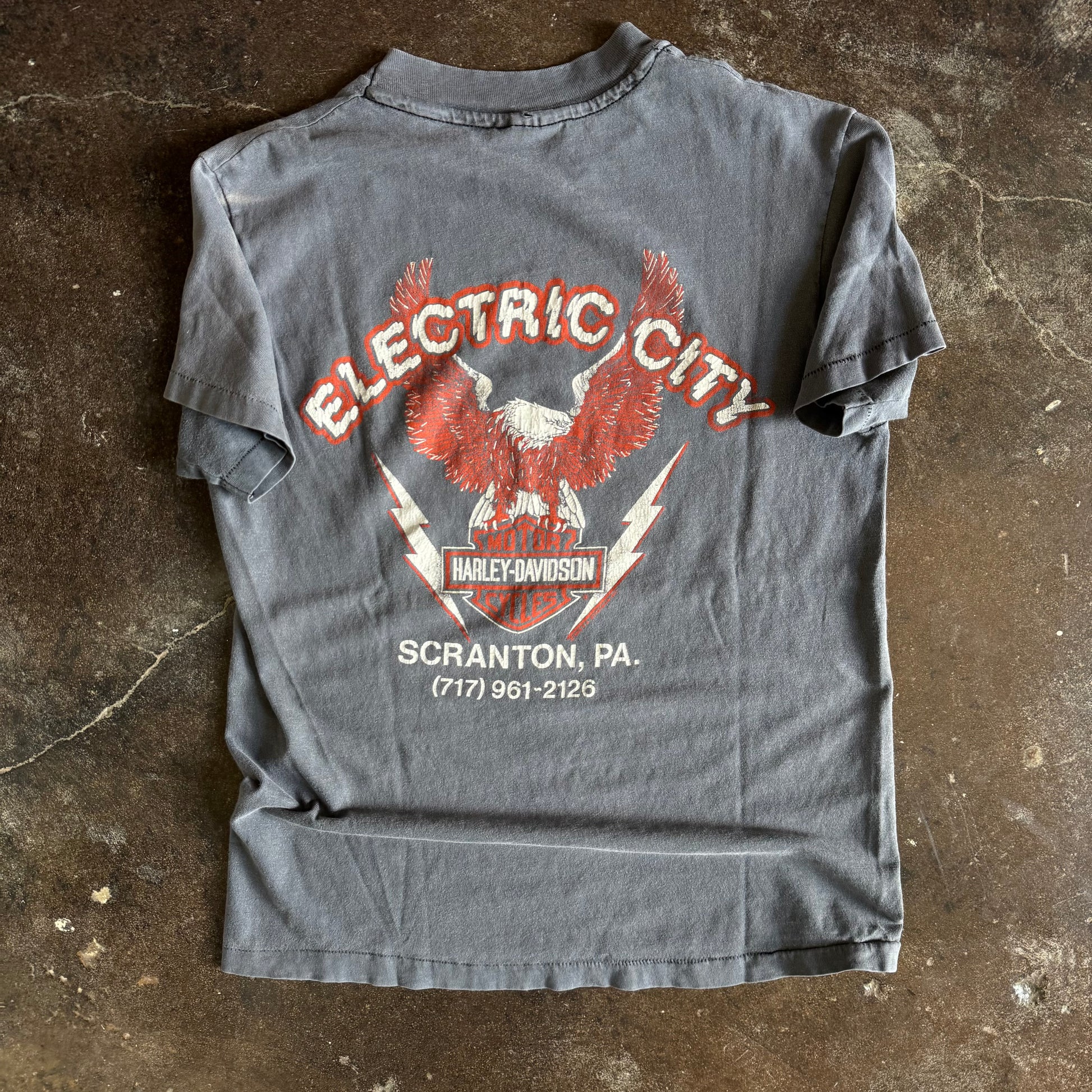 80’s Harley Haulin’ Class Electric City Sun Faded Tee (M)