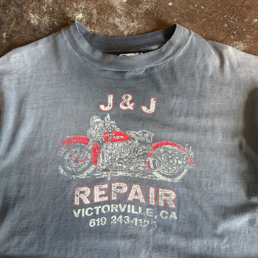 80’s Sun Faded J&J Motorcycle Repair CA Shop Tee (XL)