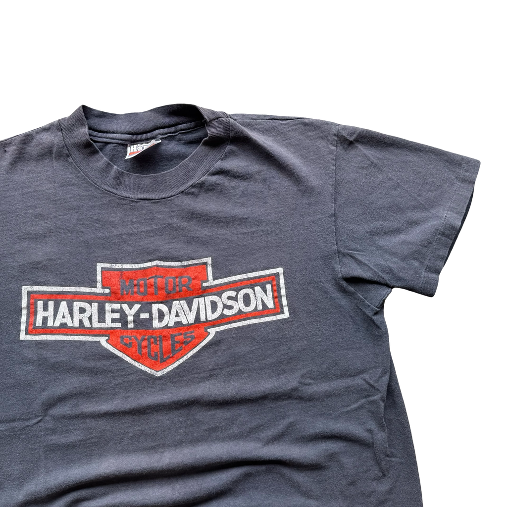 80’s Harley Davidson Sun Faded Logo NYC Tee Size L