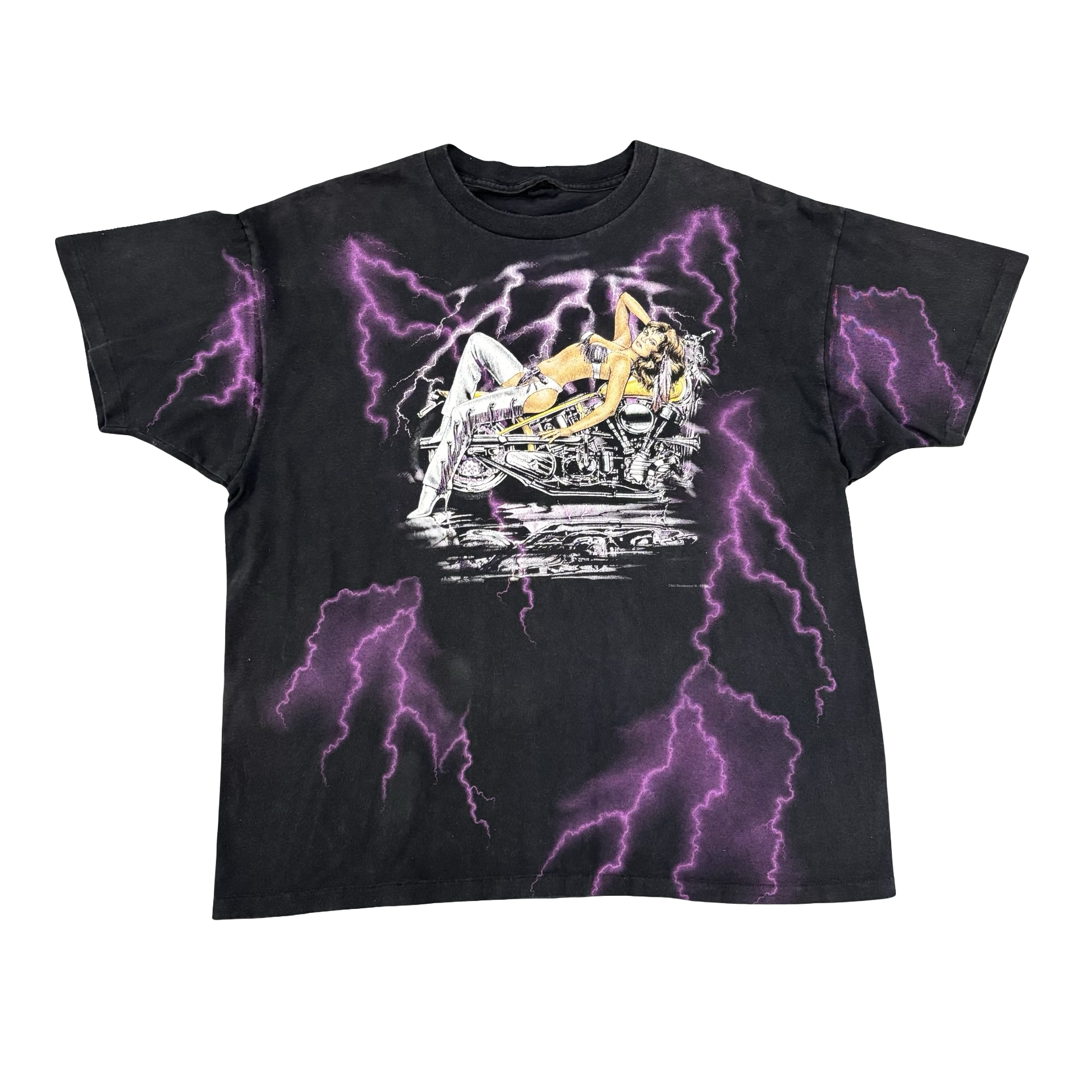 90’s Biker MILF Lightning AOP Tee Size XL