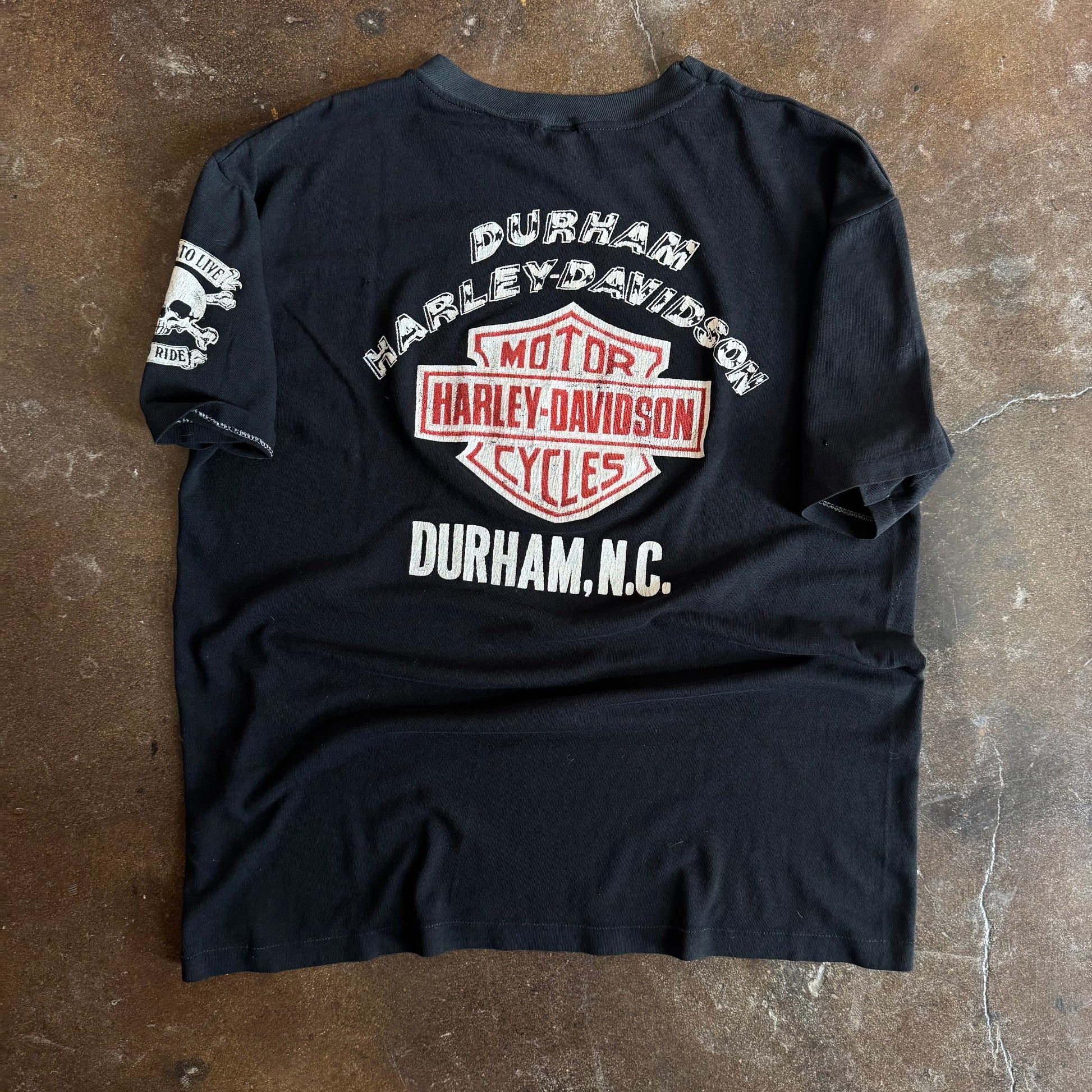 80’s Harley Wing Skull Ride to Live Tee (L)