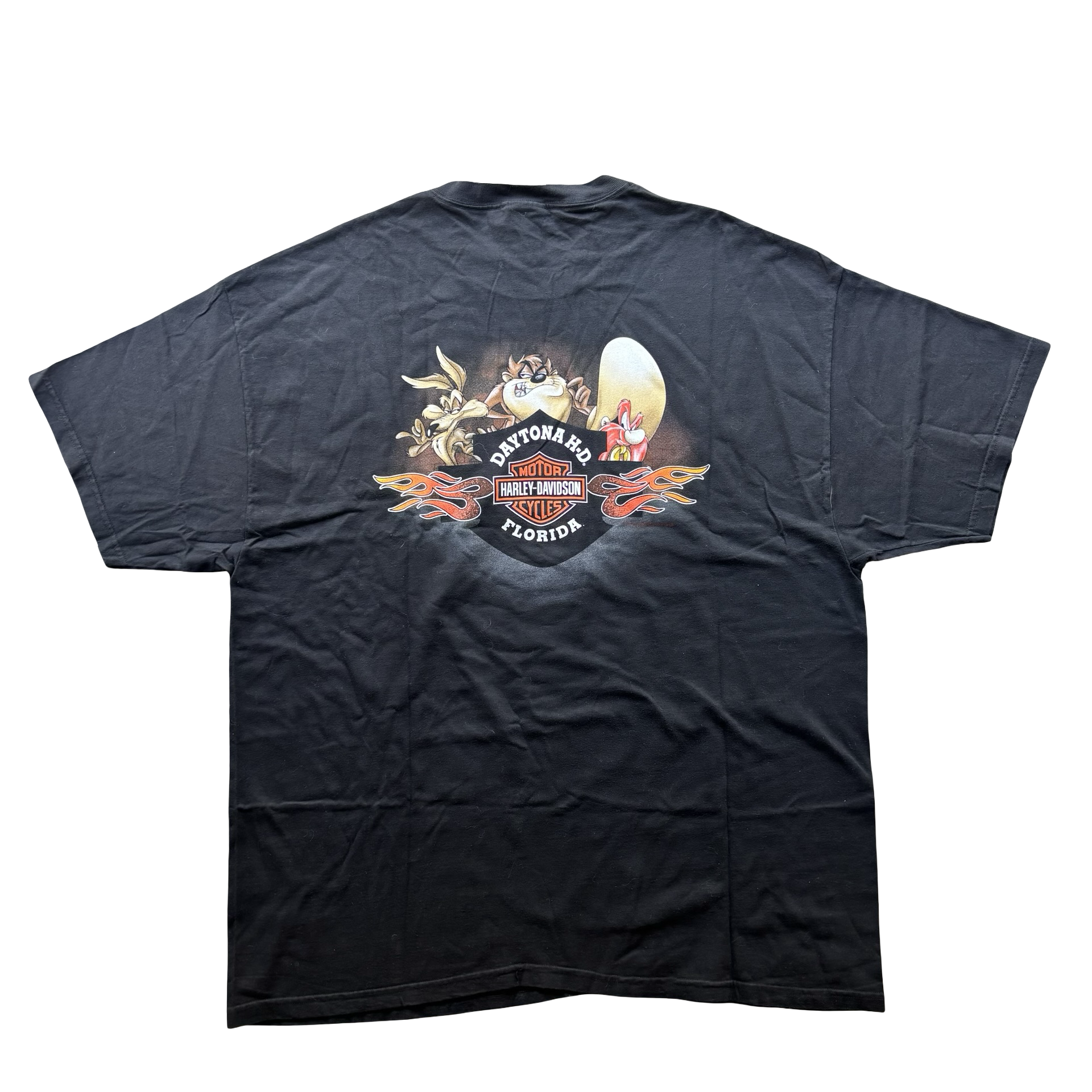 Y2K Harley Flame Taz Looney Tunes Tee Size XXL