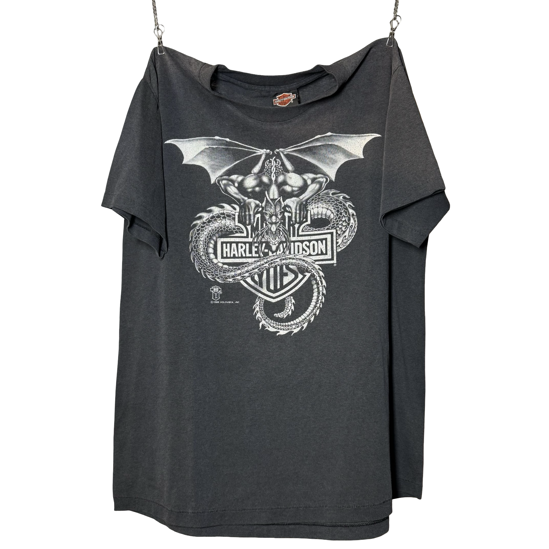 90’s Harley Gargoyle B&W Emblem Tee Size L