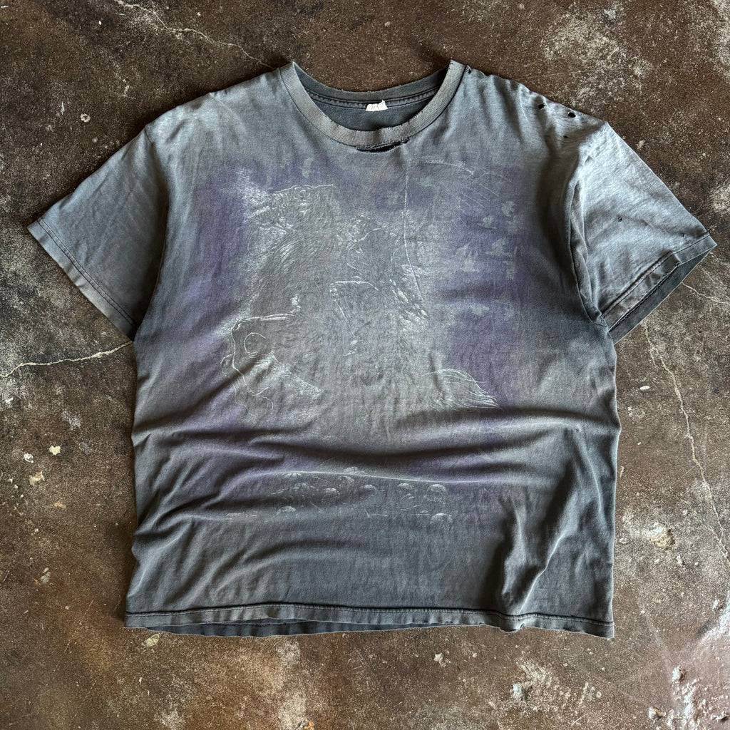 ‘00s Skull Knight Reaper Sun Faded Tee (L)