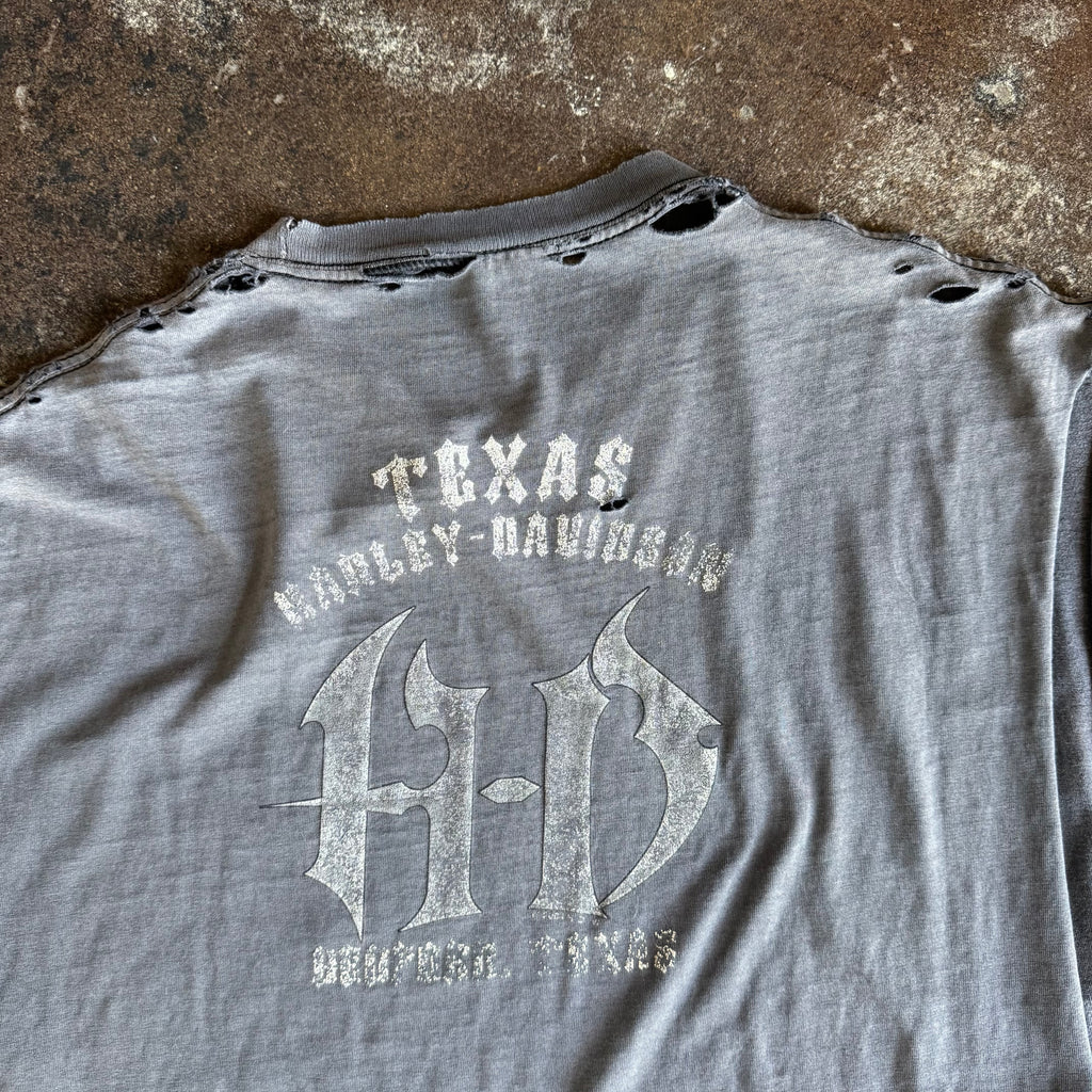 Y2K Sun Faded Harley Texas Longhorn Cutoff Tee (XL)