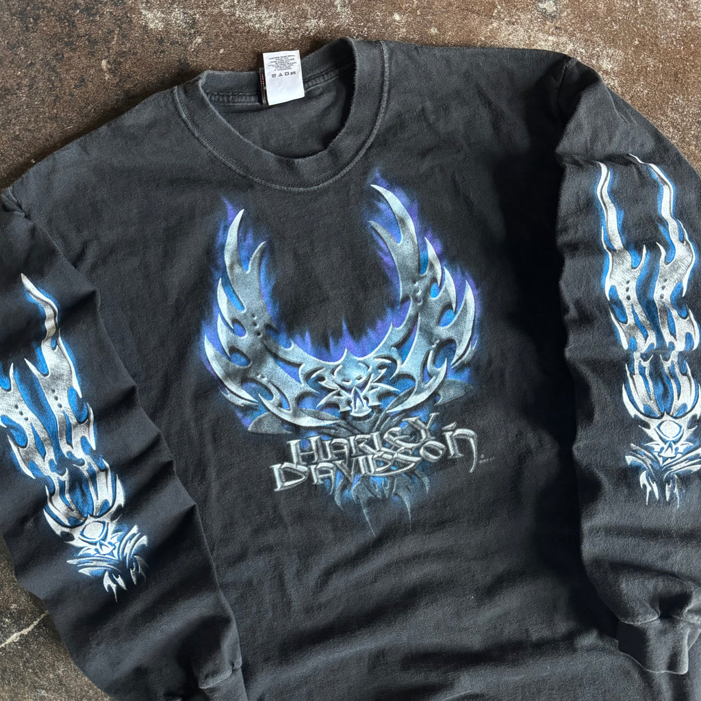 Y2K Harley Flaming Blades Ohio Longsleeve (L)