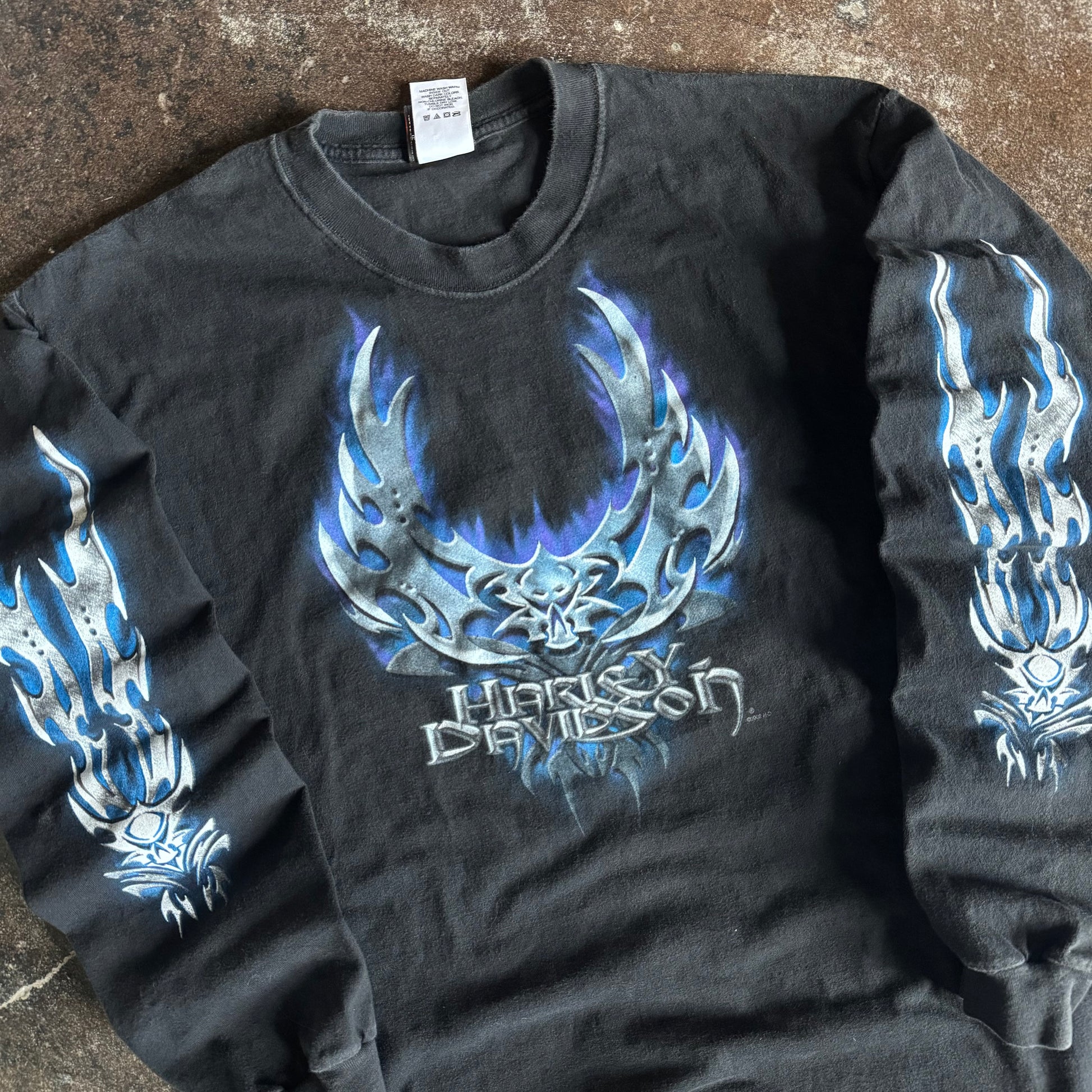 Y2K Harley Flaming Blades Ohio Longsleeve (L)