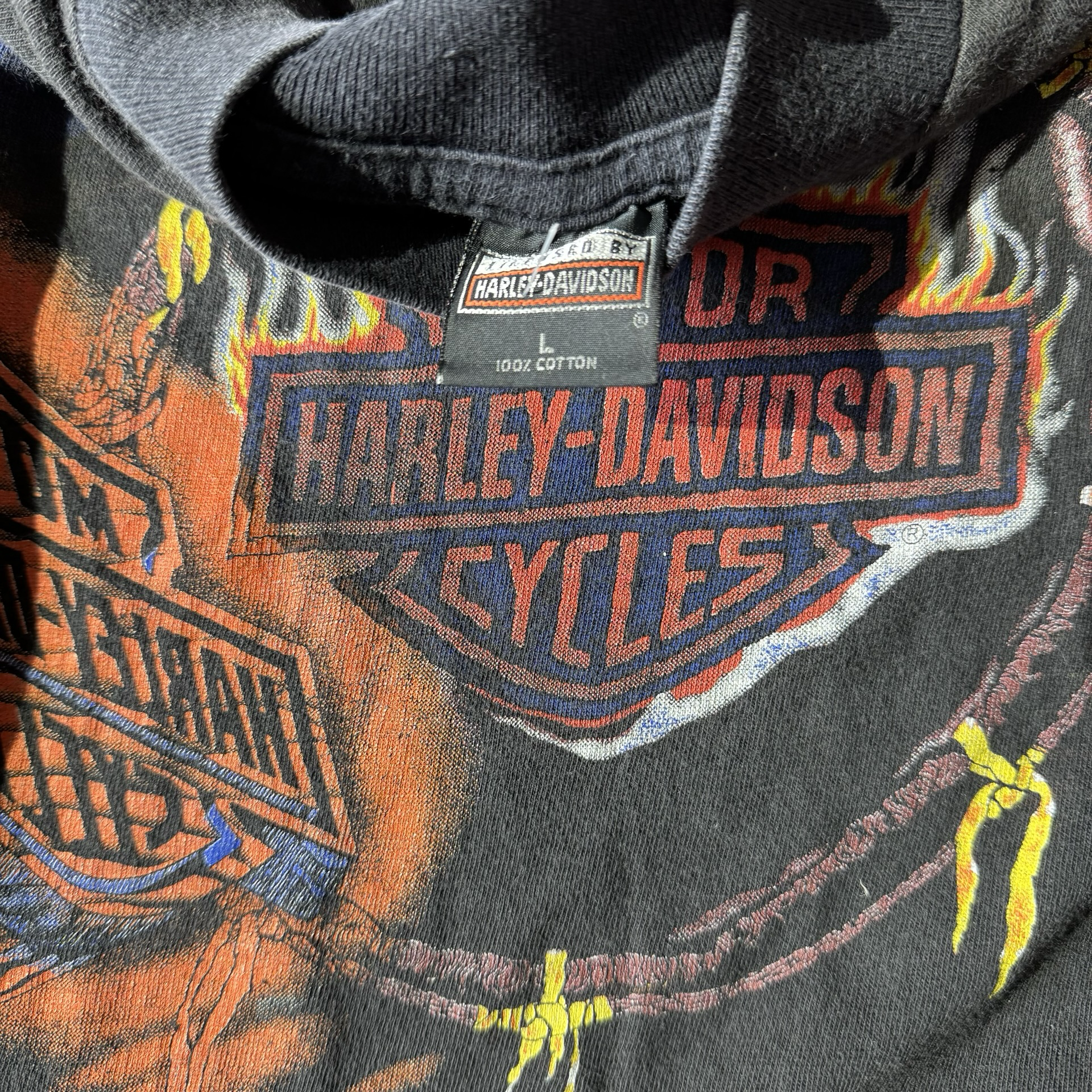 80’s Harley One Brand Flame Emblem Longsleeve Tee Size L