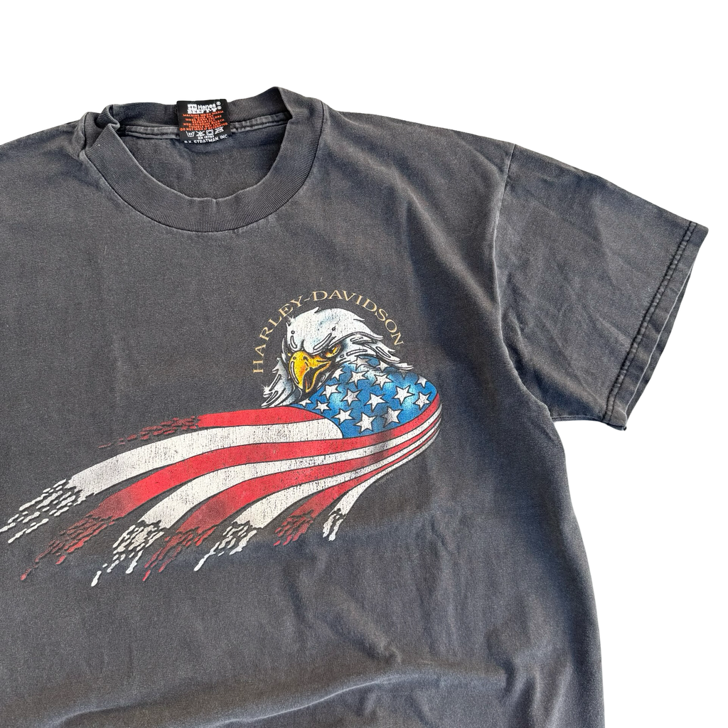 90’s Harley American Flag Eagle Tee Size L