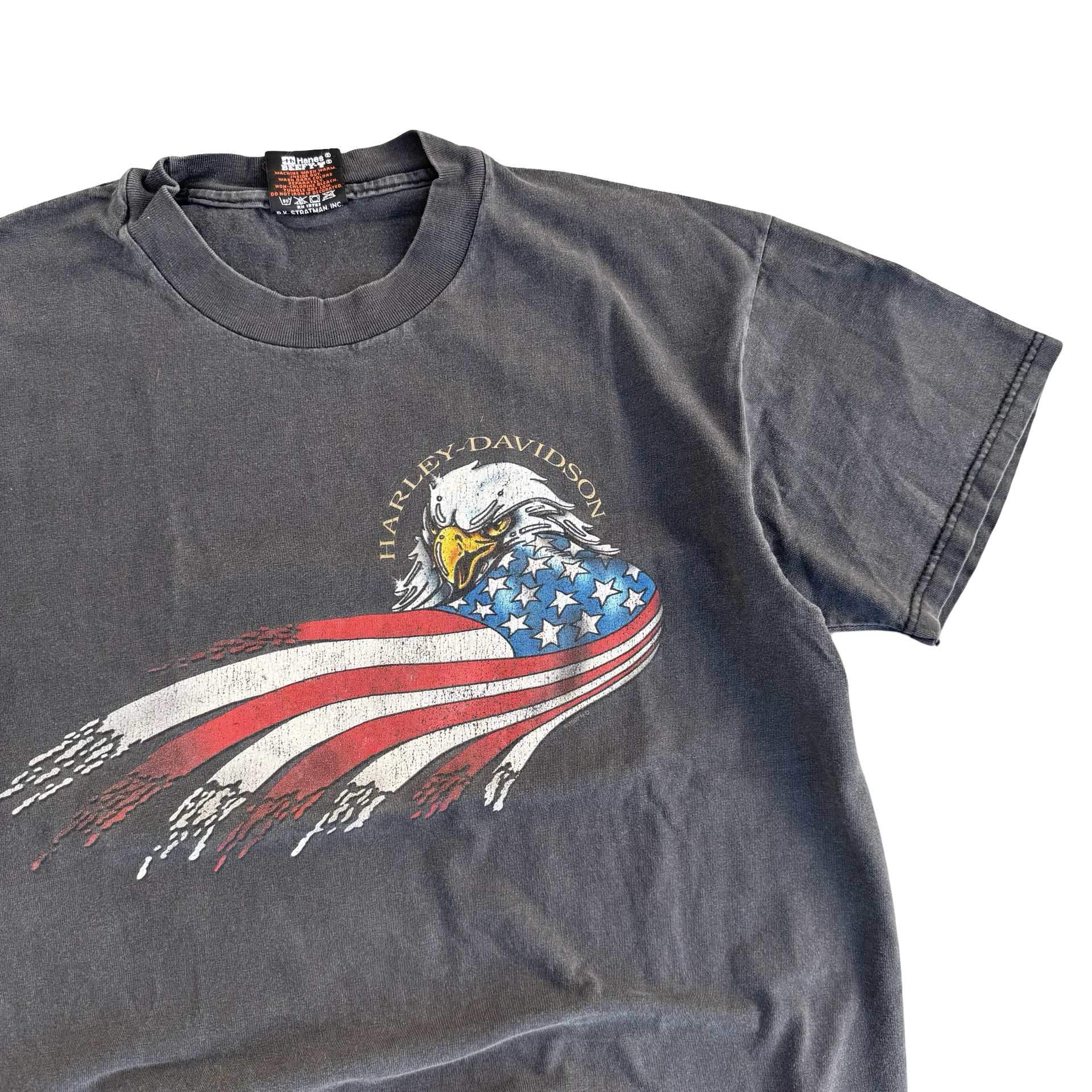 90’s Harley American Flag Eagle Tee Size L