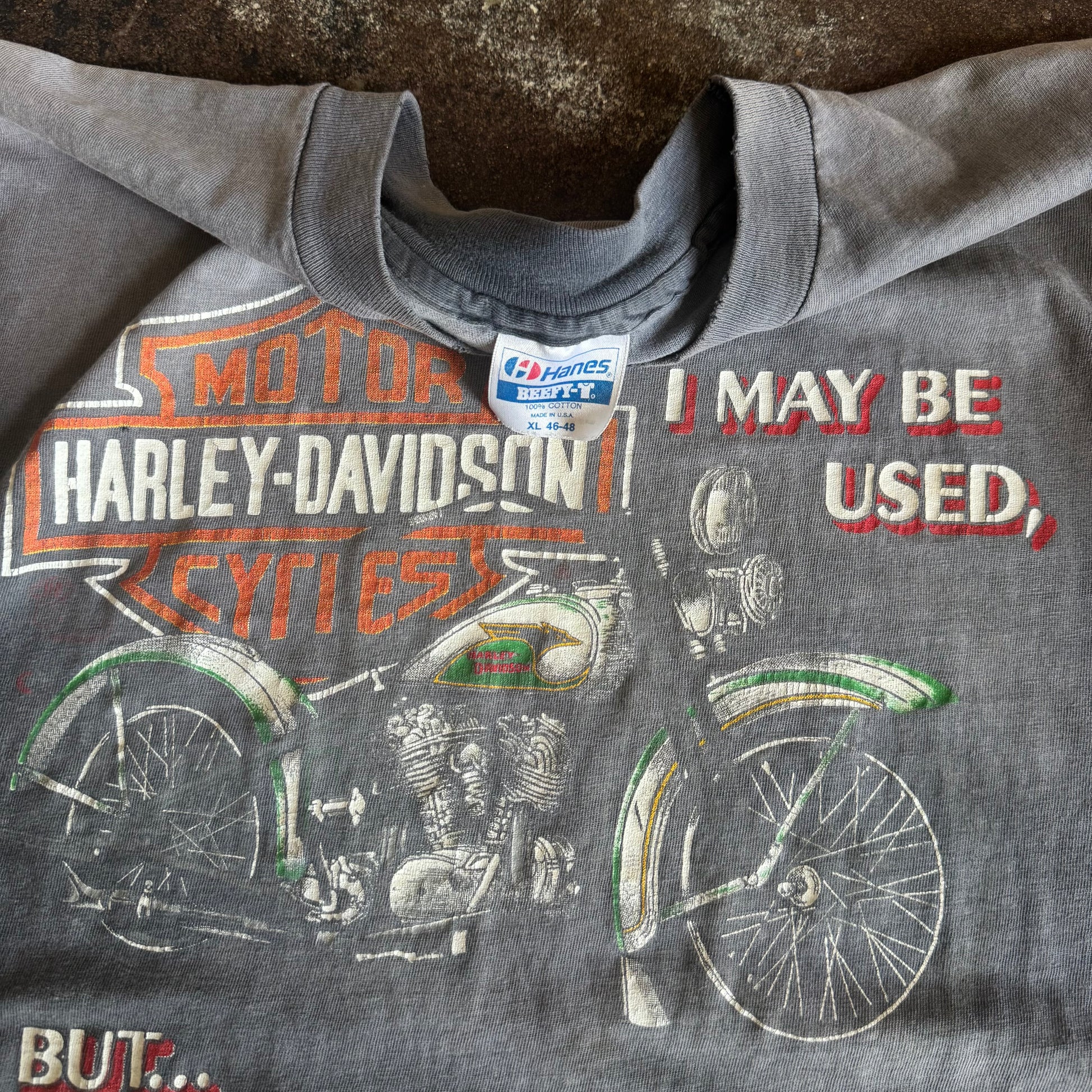 80’s Harley “Not Used Up” Sun Faded Tee (XL)