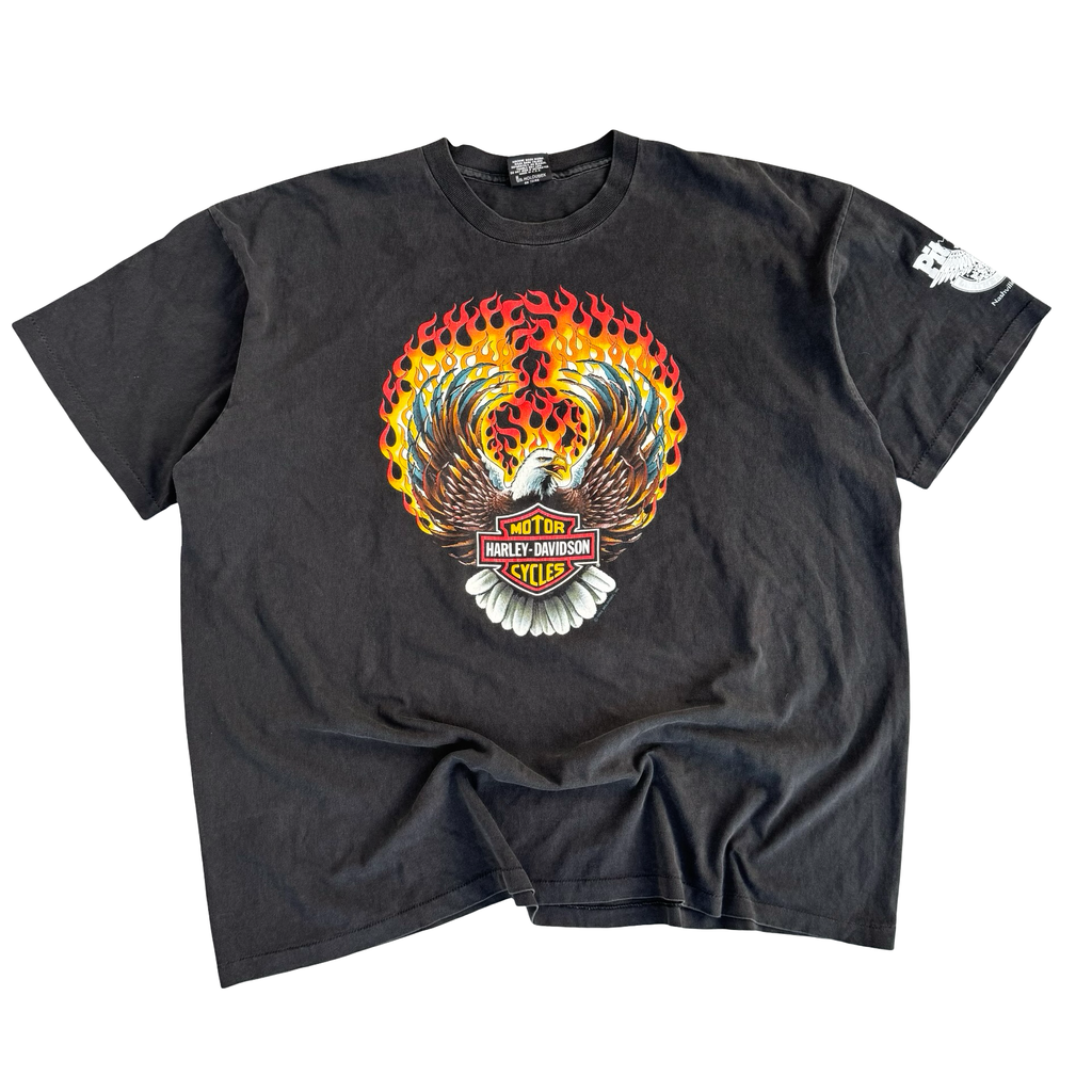 90’s Harley Flaming Eagle Emblem Tee Size 2XL
