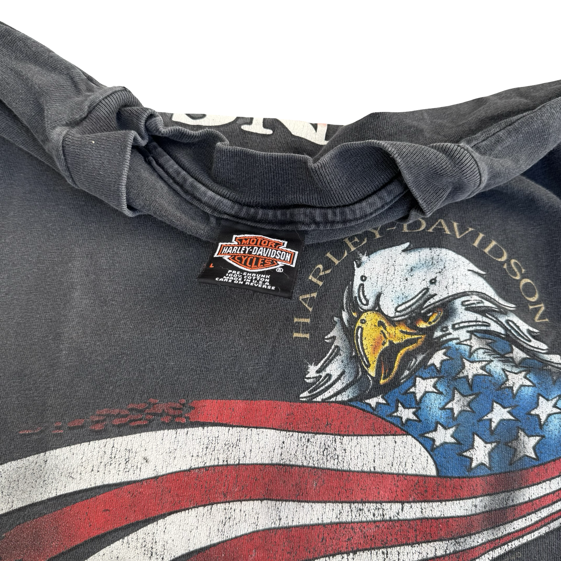 90’s Harley American Flag Eagle Tee Size L