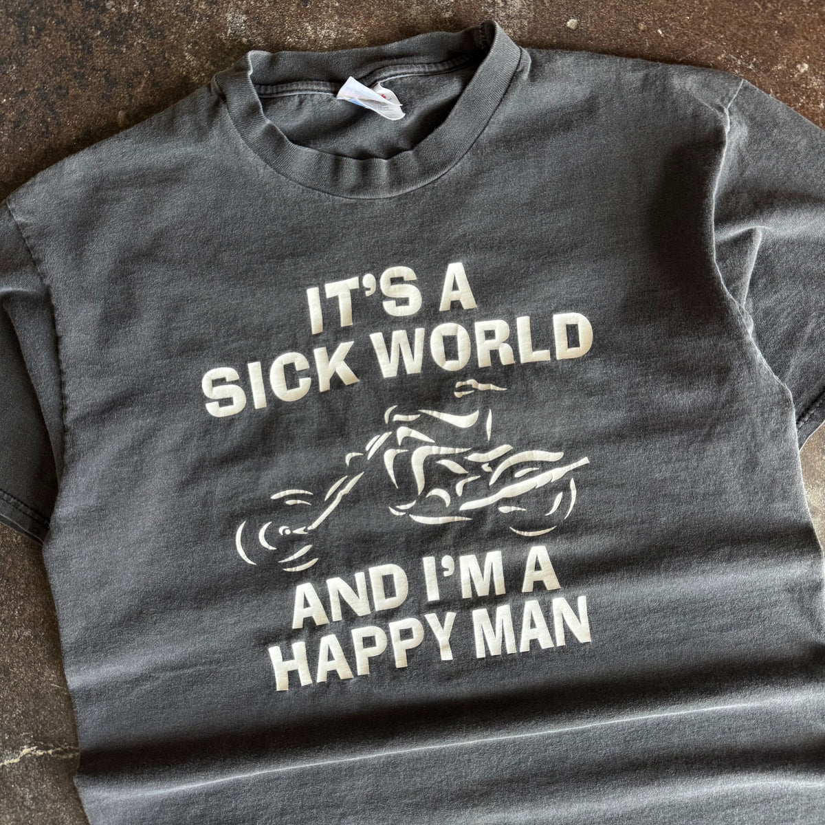 90’s “Sick World” Biker Tee (L)