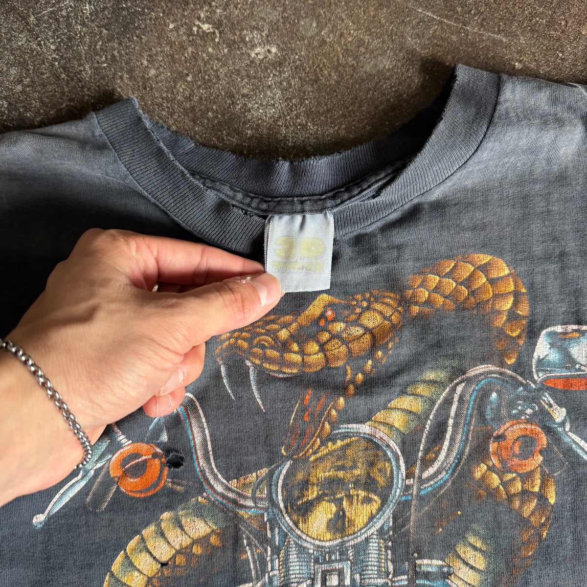 90’s Harley Snake 3D Emblem Faded Tee (L)