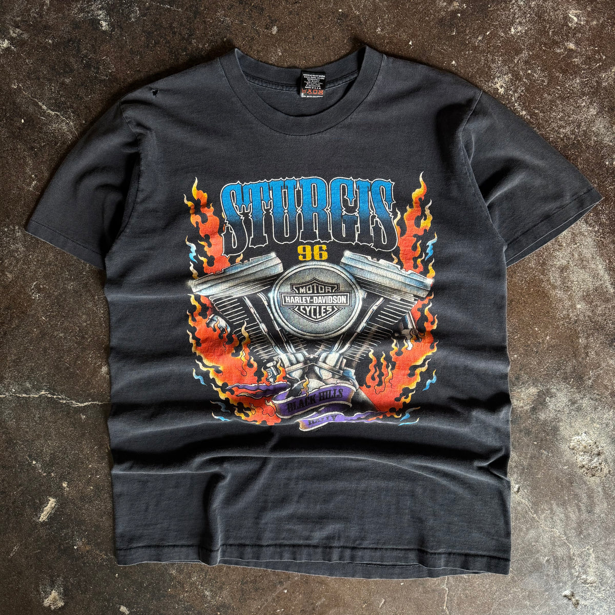 90’s Harley Sturgis Flaming Engine Tee (L)