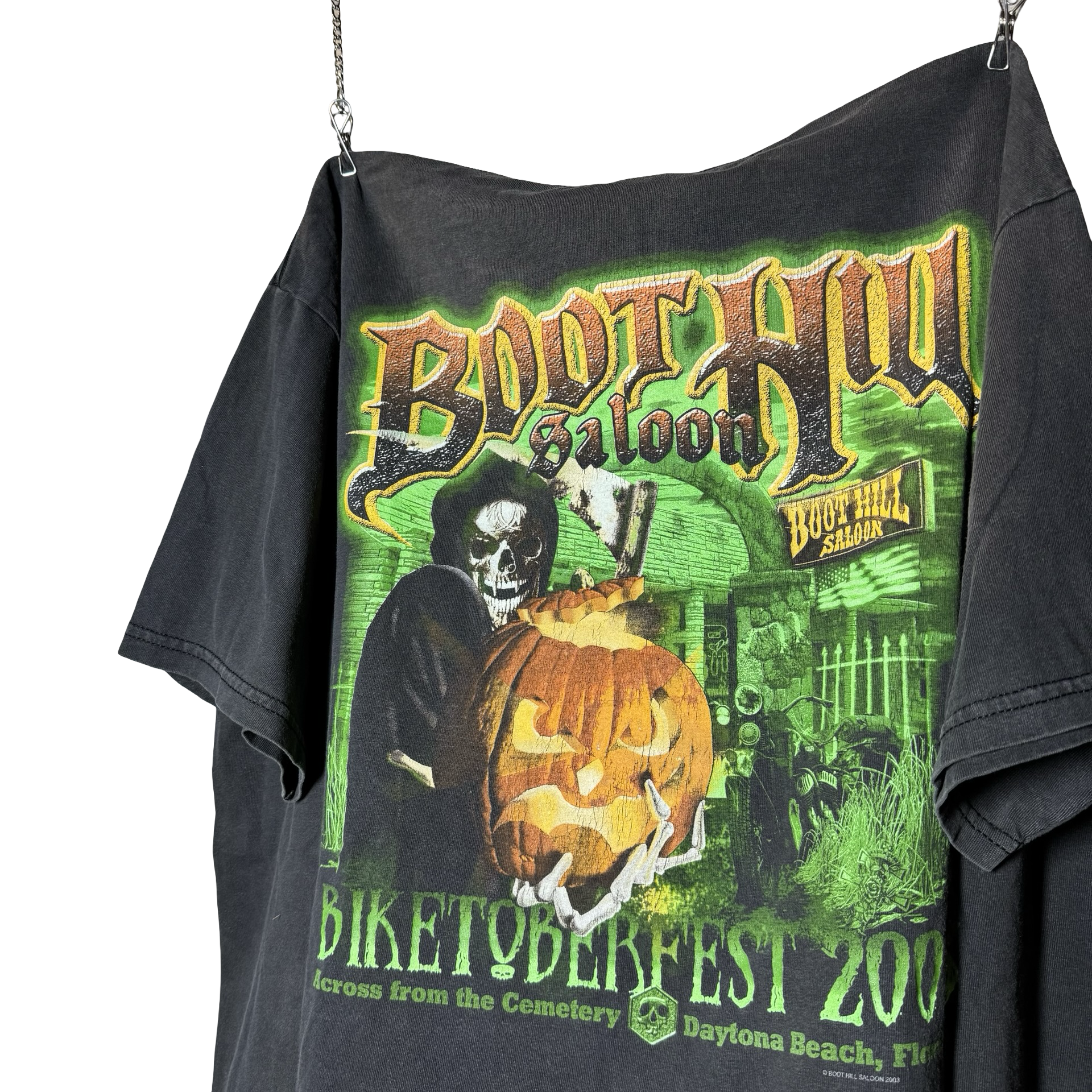 Y2K Boot Hill Saloon Bikeroberfest Reaper Tee Size XL
