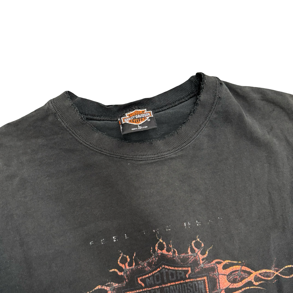 90’s Feel the Heat Harley Thrashed Longsleeve Tee Size XL